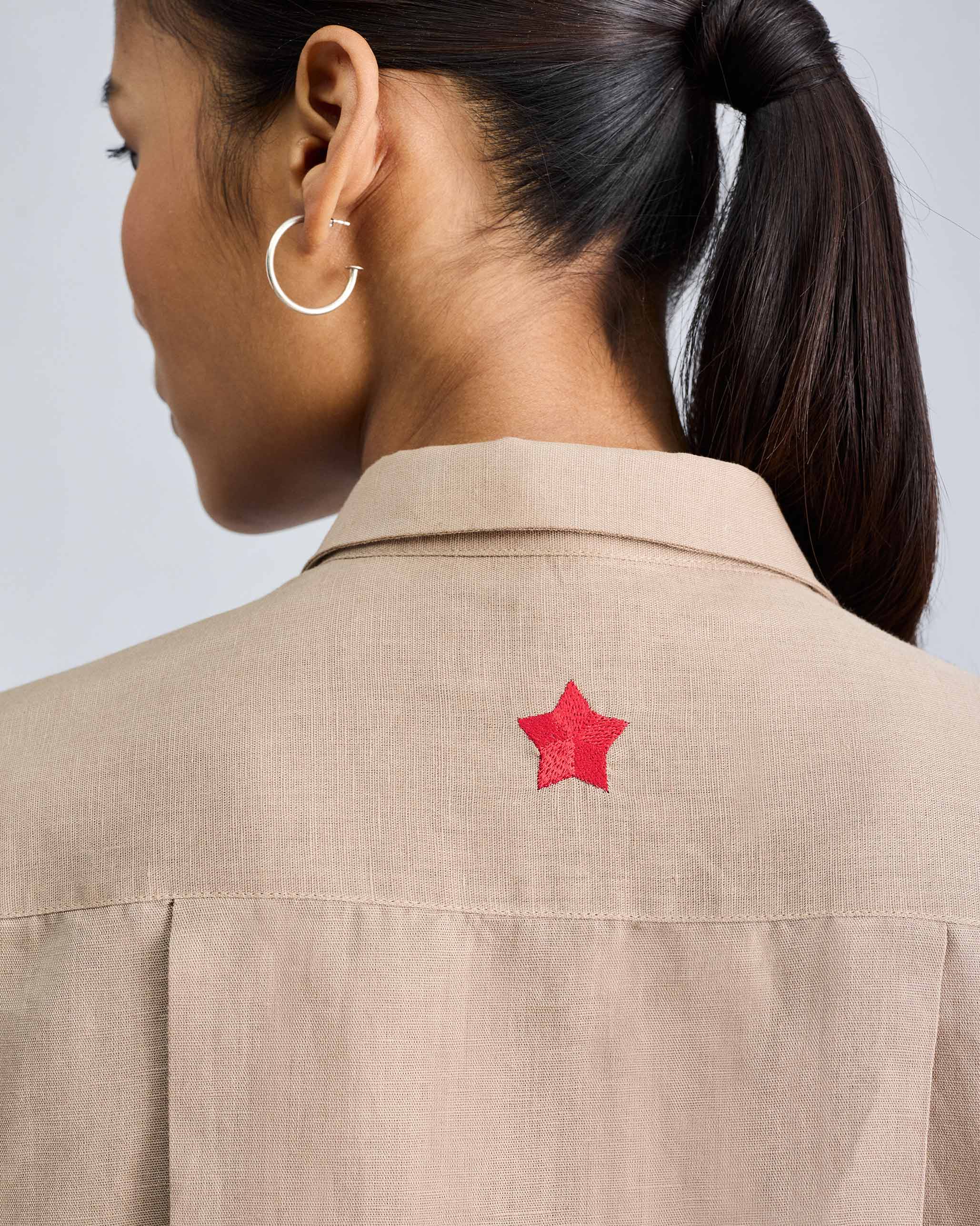 Drop Armhole Shirt - Beige - Image 6