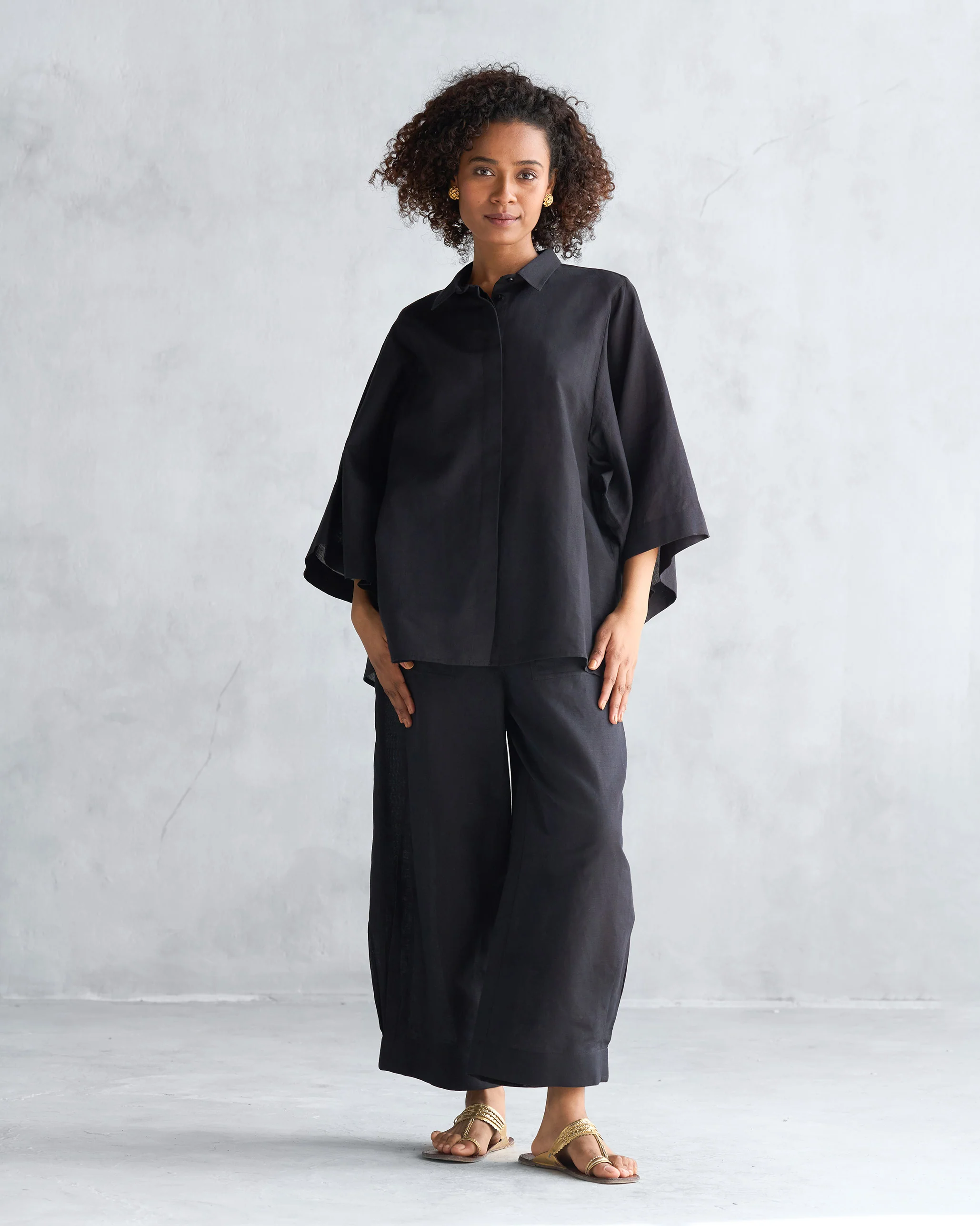 Drop Armhole Shirt - Black - Image 4