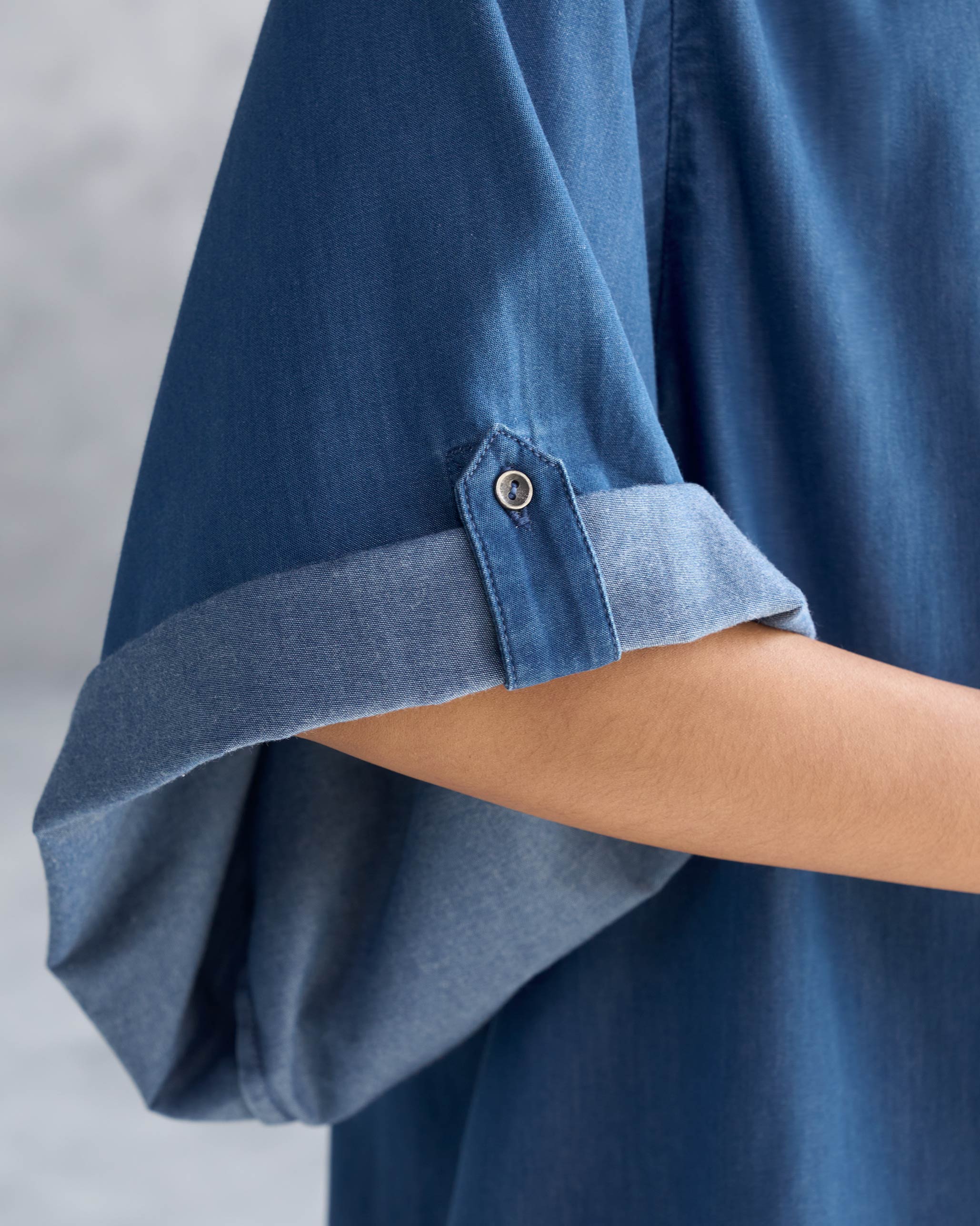 Drop Armhole Shirt - Blue - Image 2