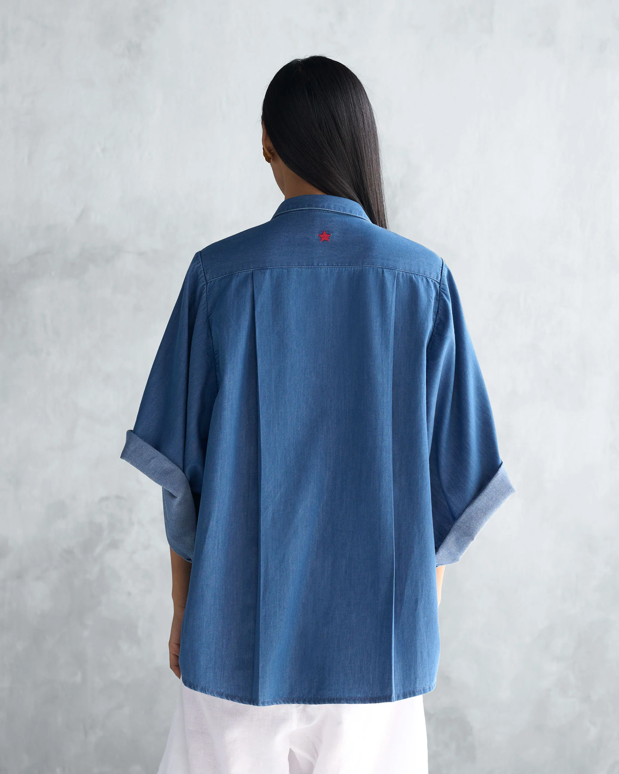Drop Armhole Shirt - Blue - Image 3