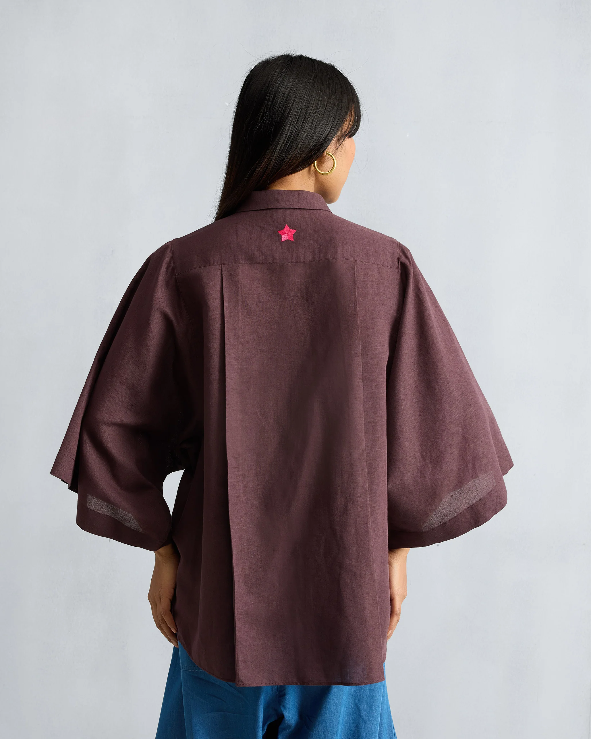 Drop Armhole Shirt - Chocolate Plum - Image 3