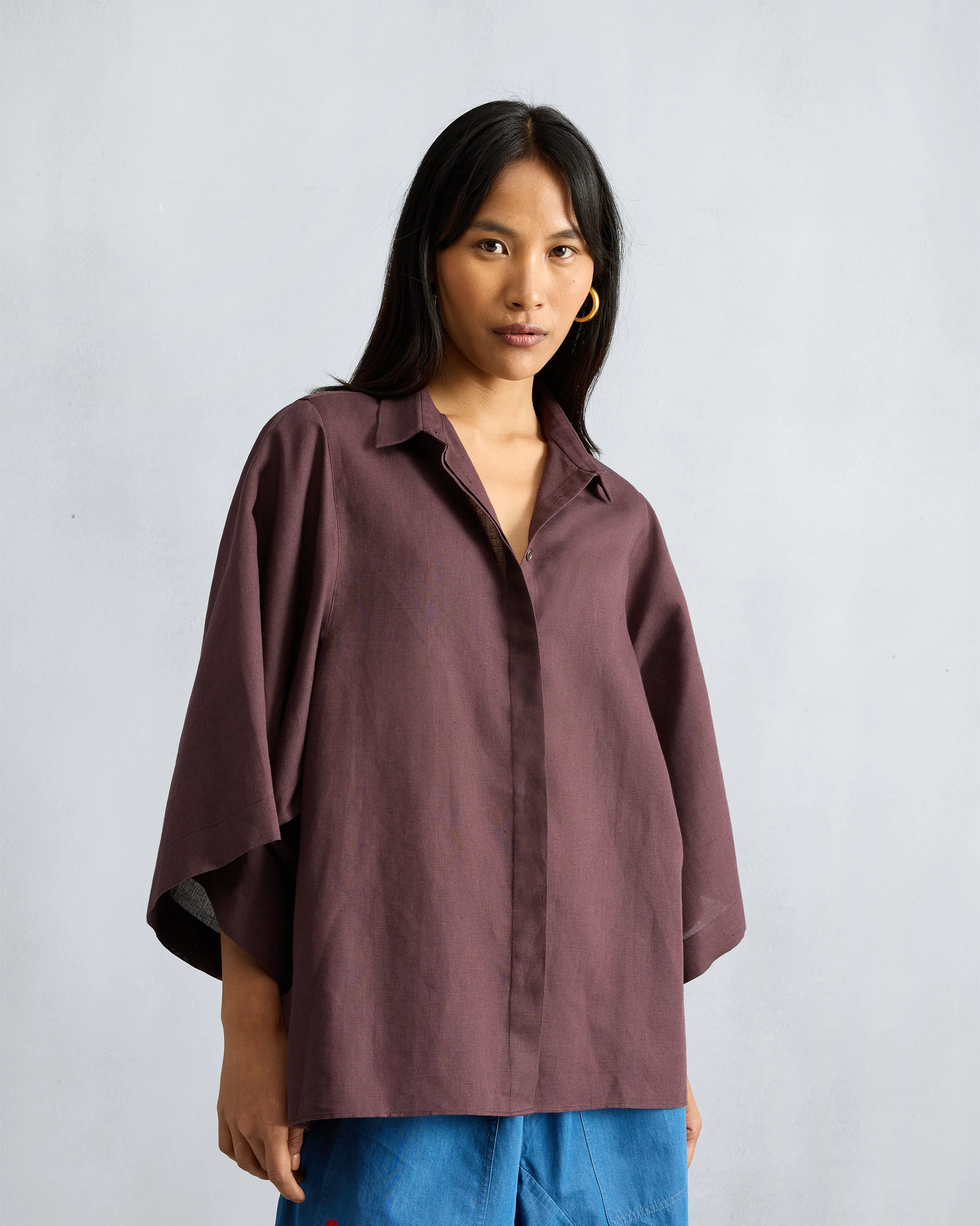 Drop Armhole Shirt - Chocolate Plum - Image 5