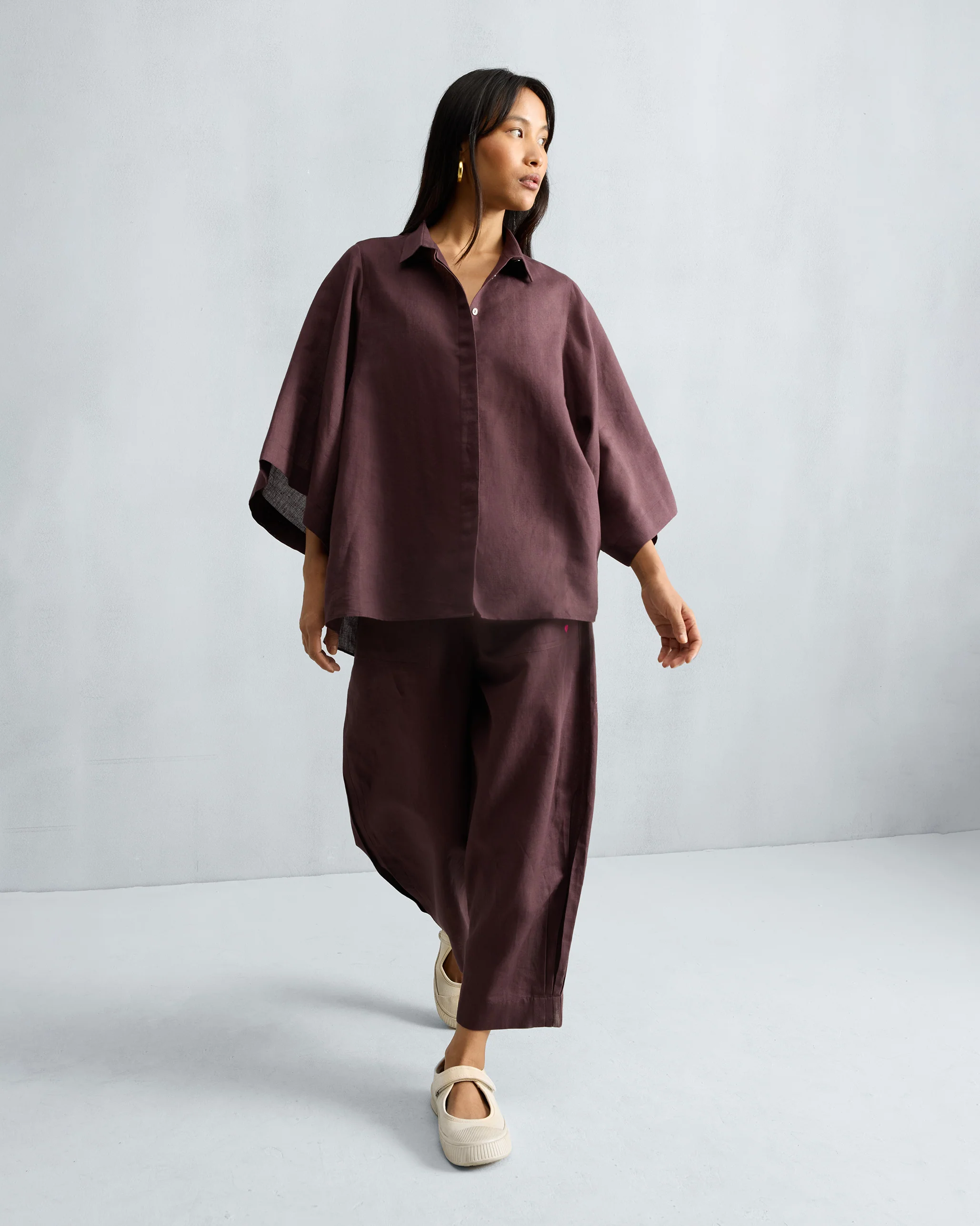 Drop Armhole Shirt - Chocolate Plum - Image 7