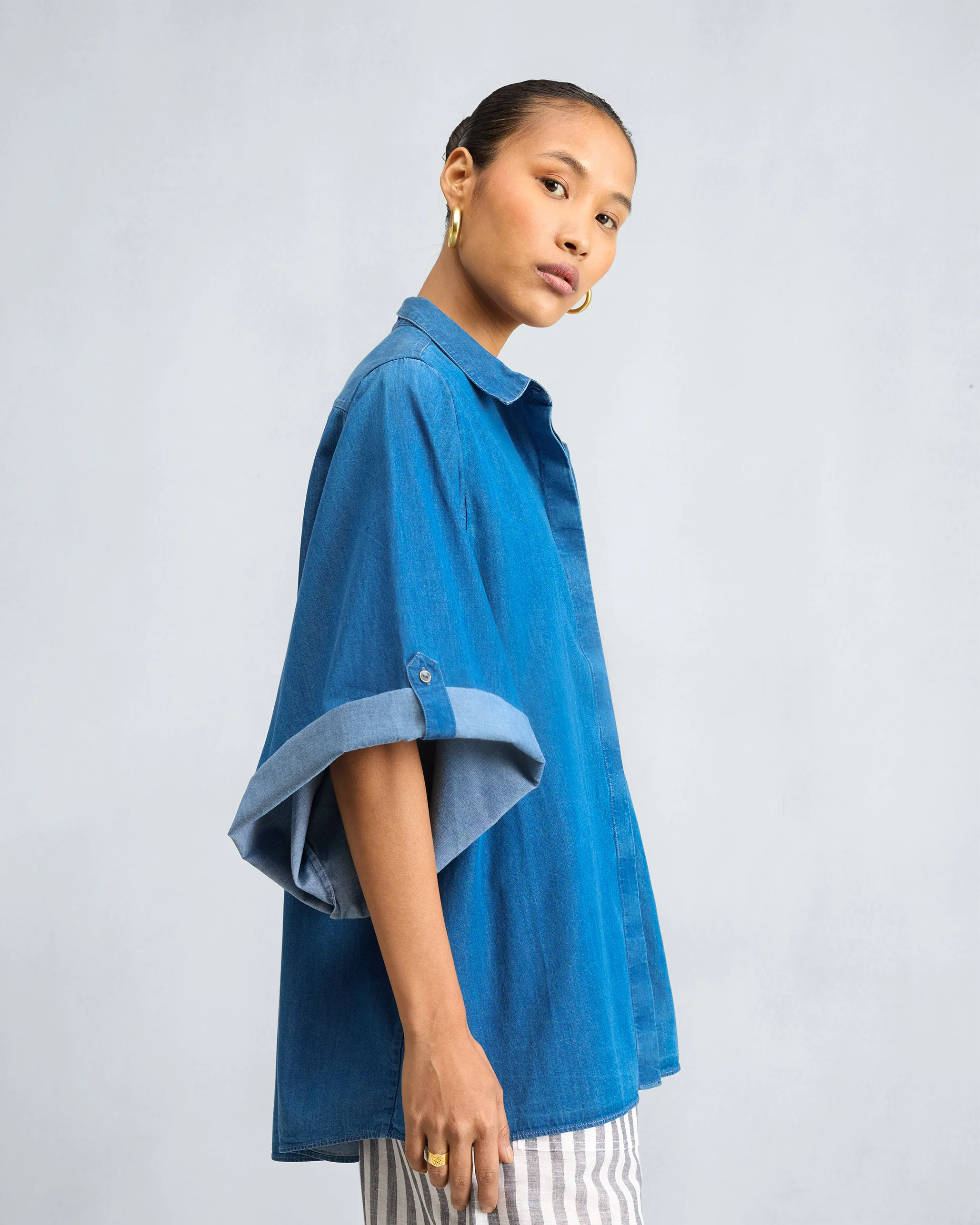 Drop Armhole Shirt - Denim - Image 2