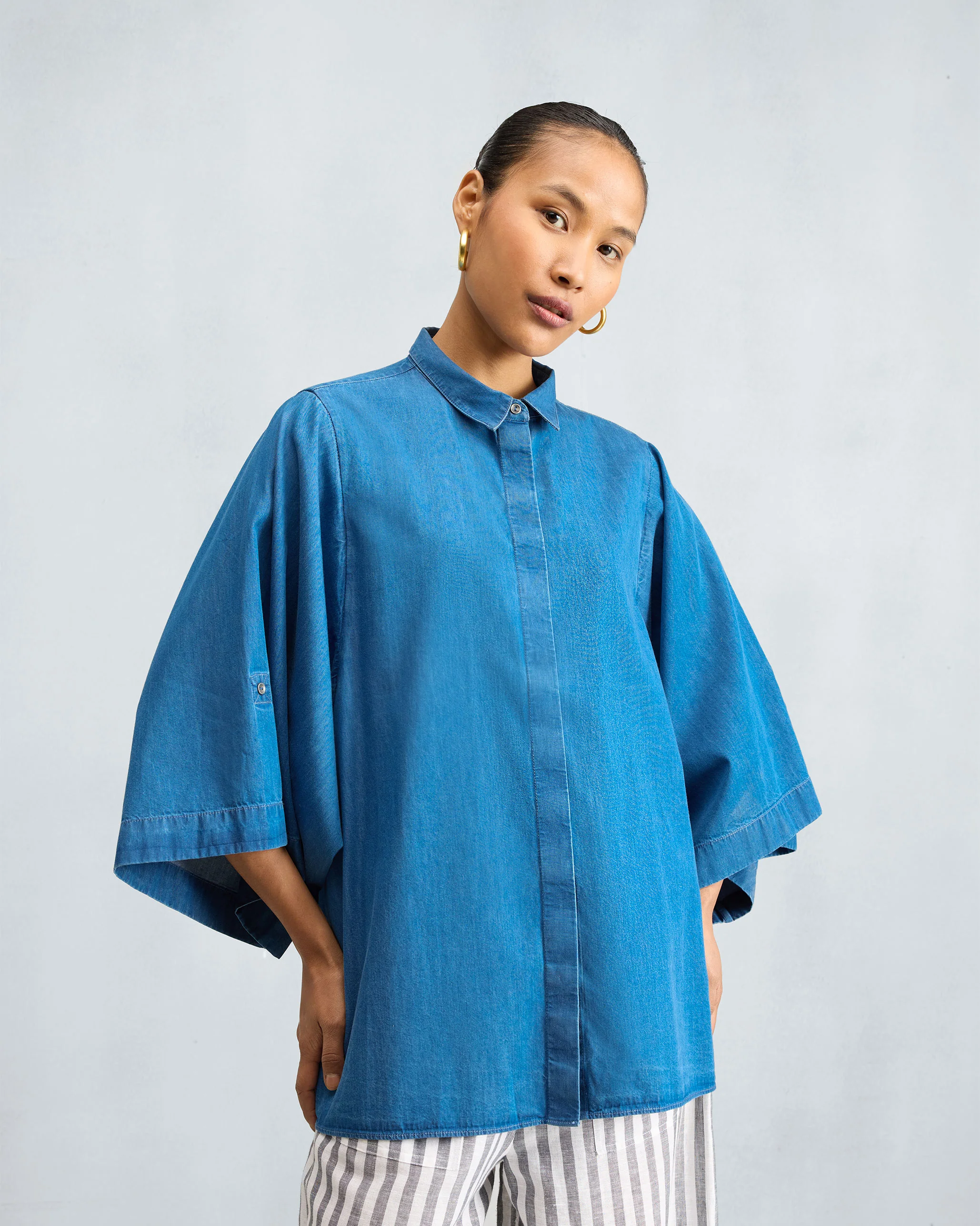 Drop Armhole Shirt - Denim - Image 5