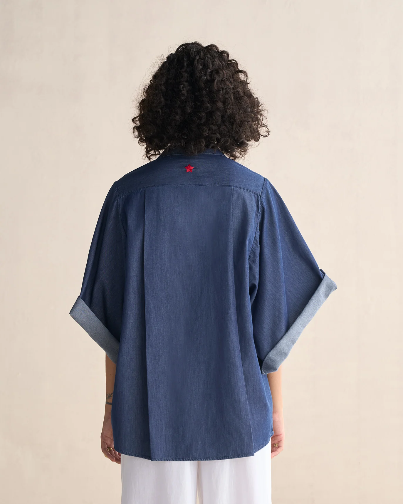 Drop Armhole Shirt - Blue - Image 4
