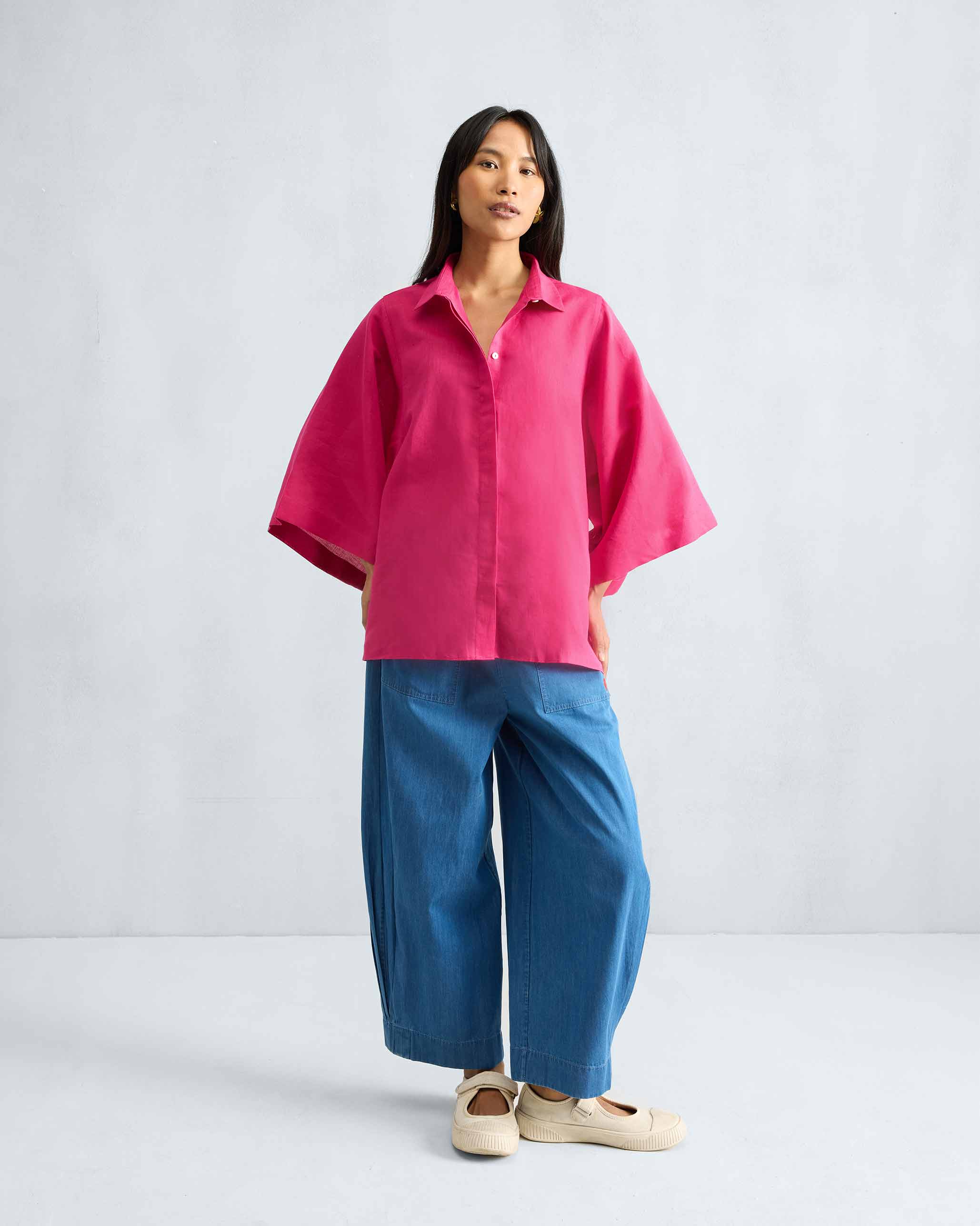 Drop Armhole Shirt - Fuchsia - Image 6
