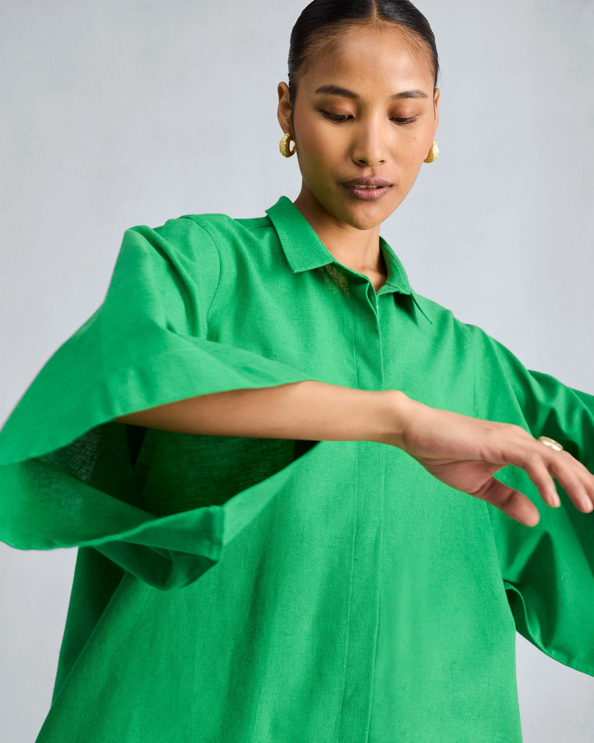 Drop Armhole Shirt - Green - Image 2