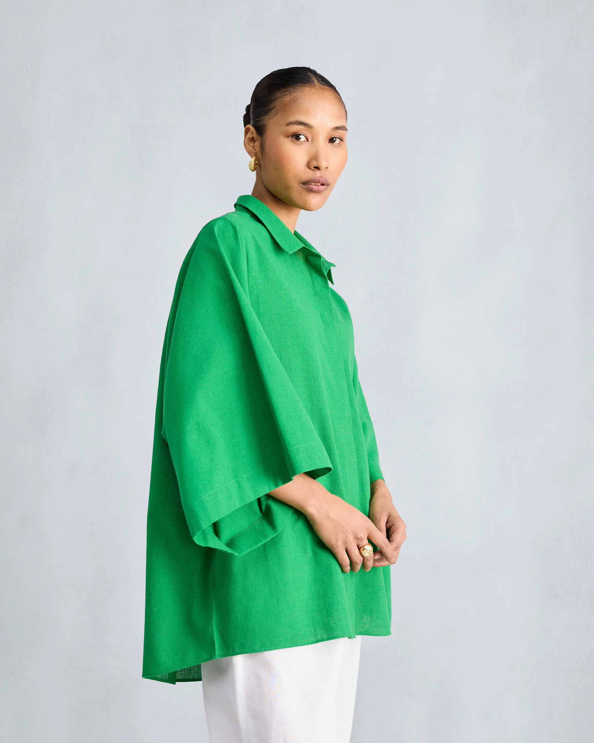 Drop Armhole Shirt - Green - Image 4