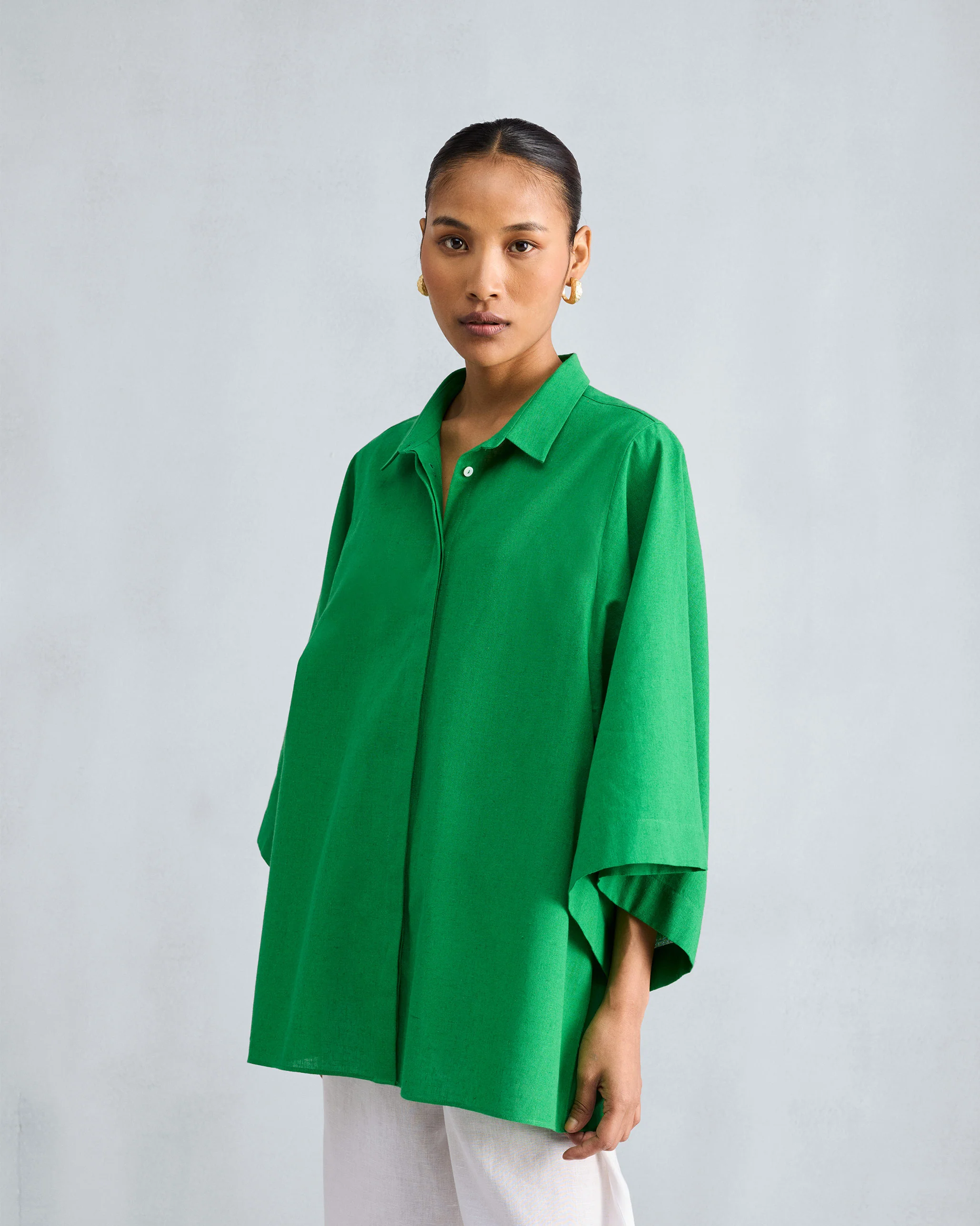 Drop Armhole Shirt - Green - Image 7