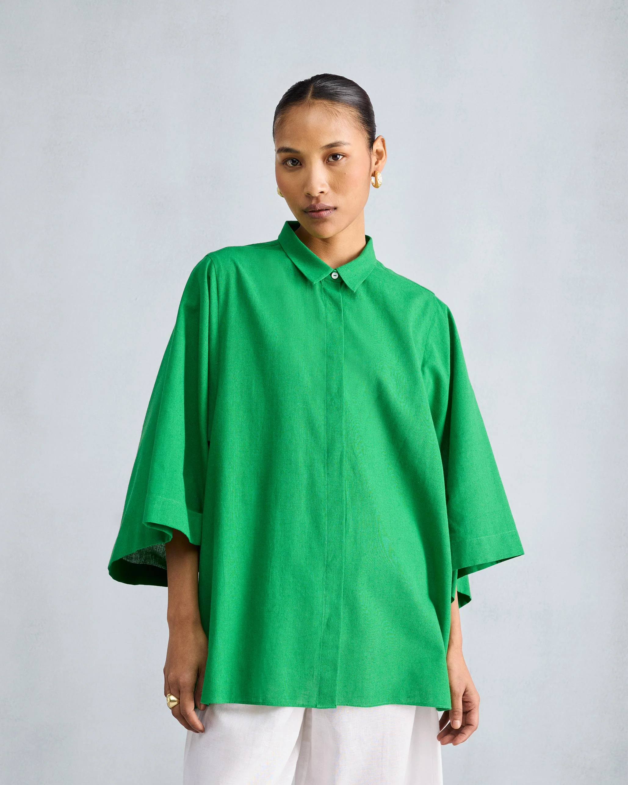 Drop Armhole Shirt - Green - Image 8