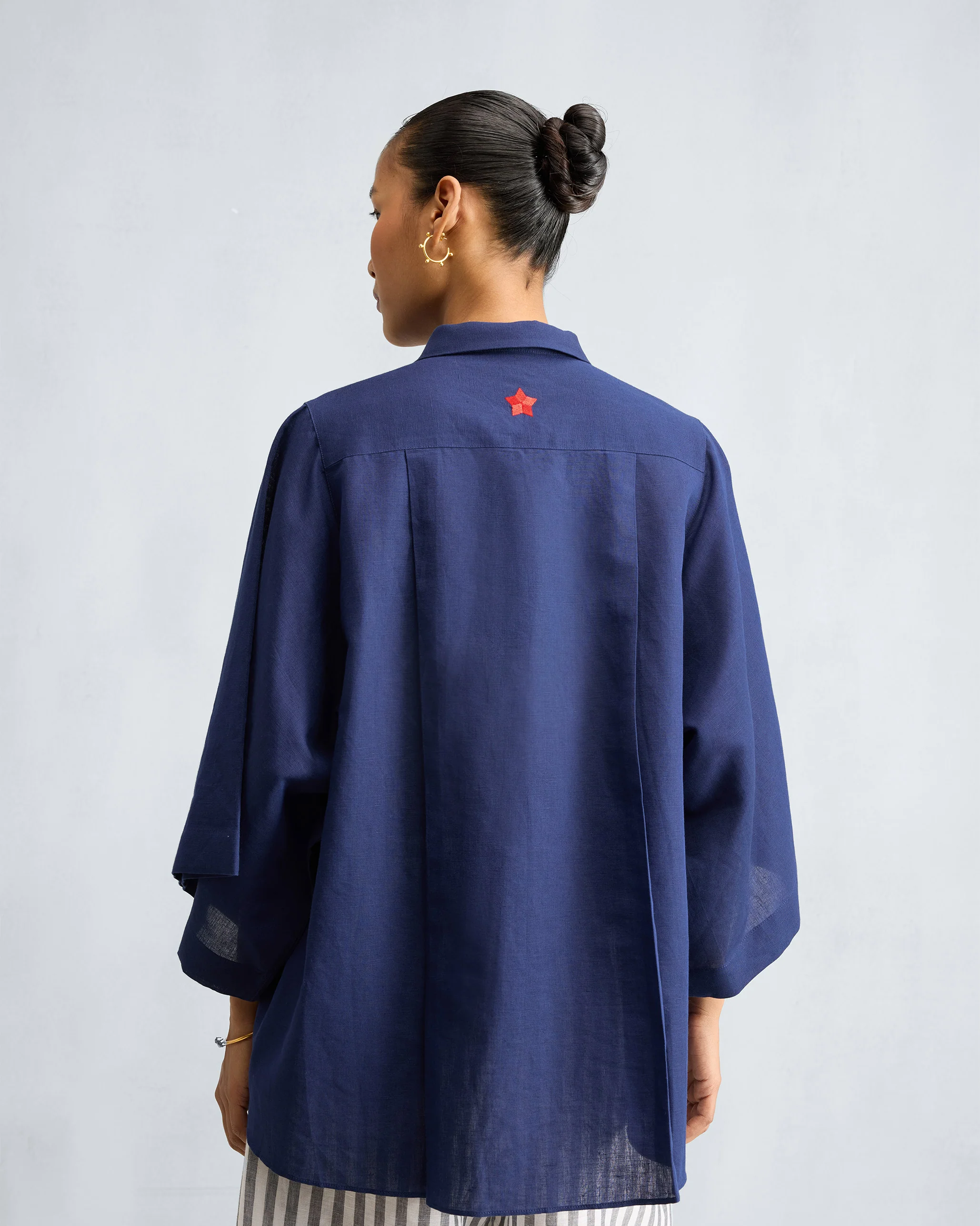 Drop Armhole Shirt - Ink Blue - Image 3