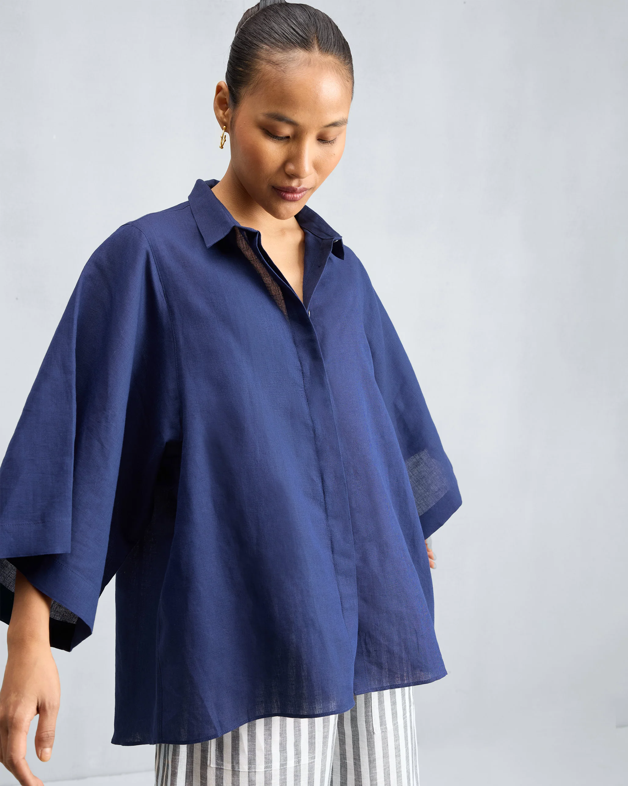 Drop Armhole Shirt - Ink Blue - Image 5