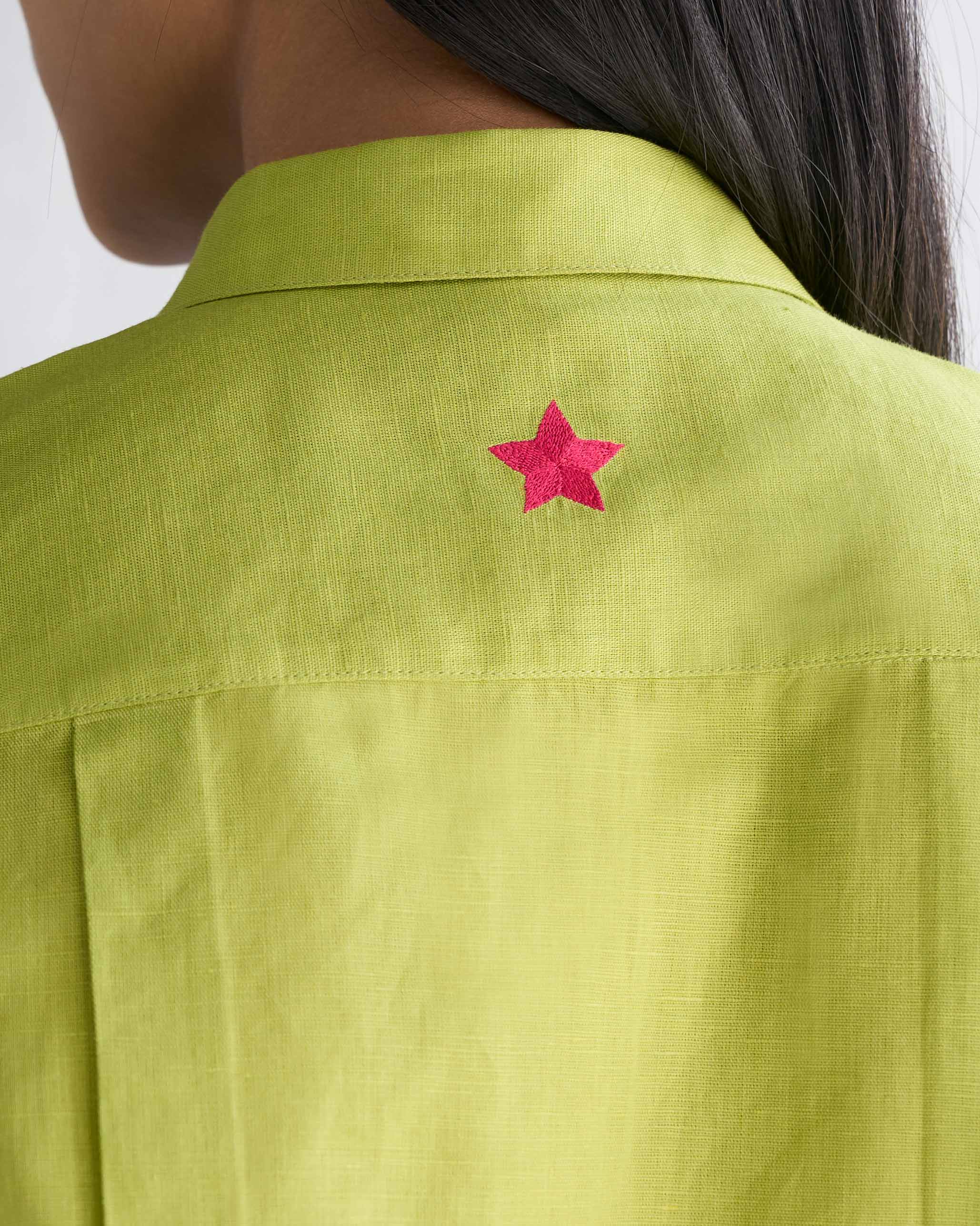 Drop Armhole Shirt - Lime - Image 2