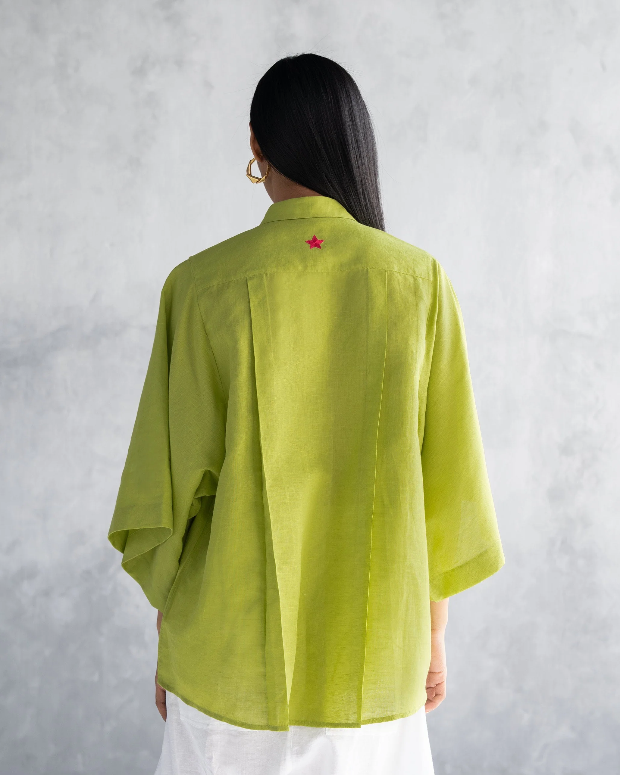Drop Armhole Shirt - Lime - Image 4