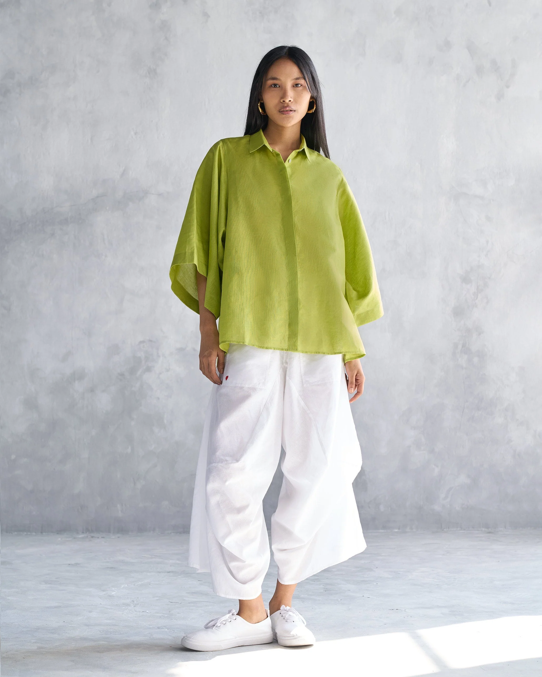 Drop Armhole Shirt - Lime - Image 5
