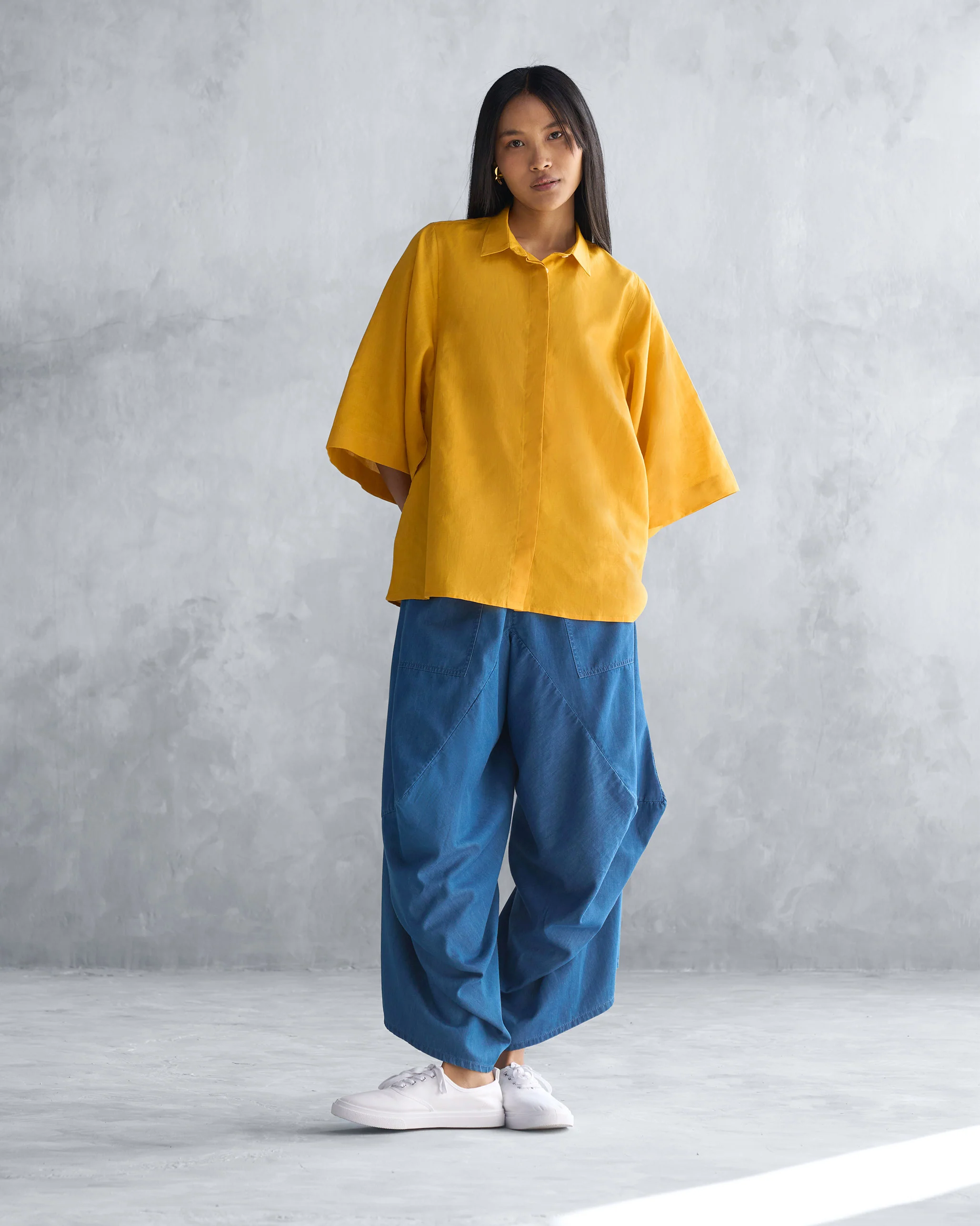 Drop Armhole Shirt - Ochre - Image 4