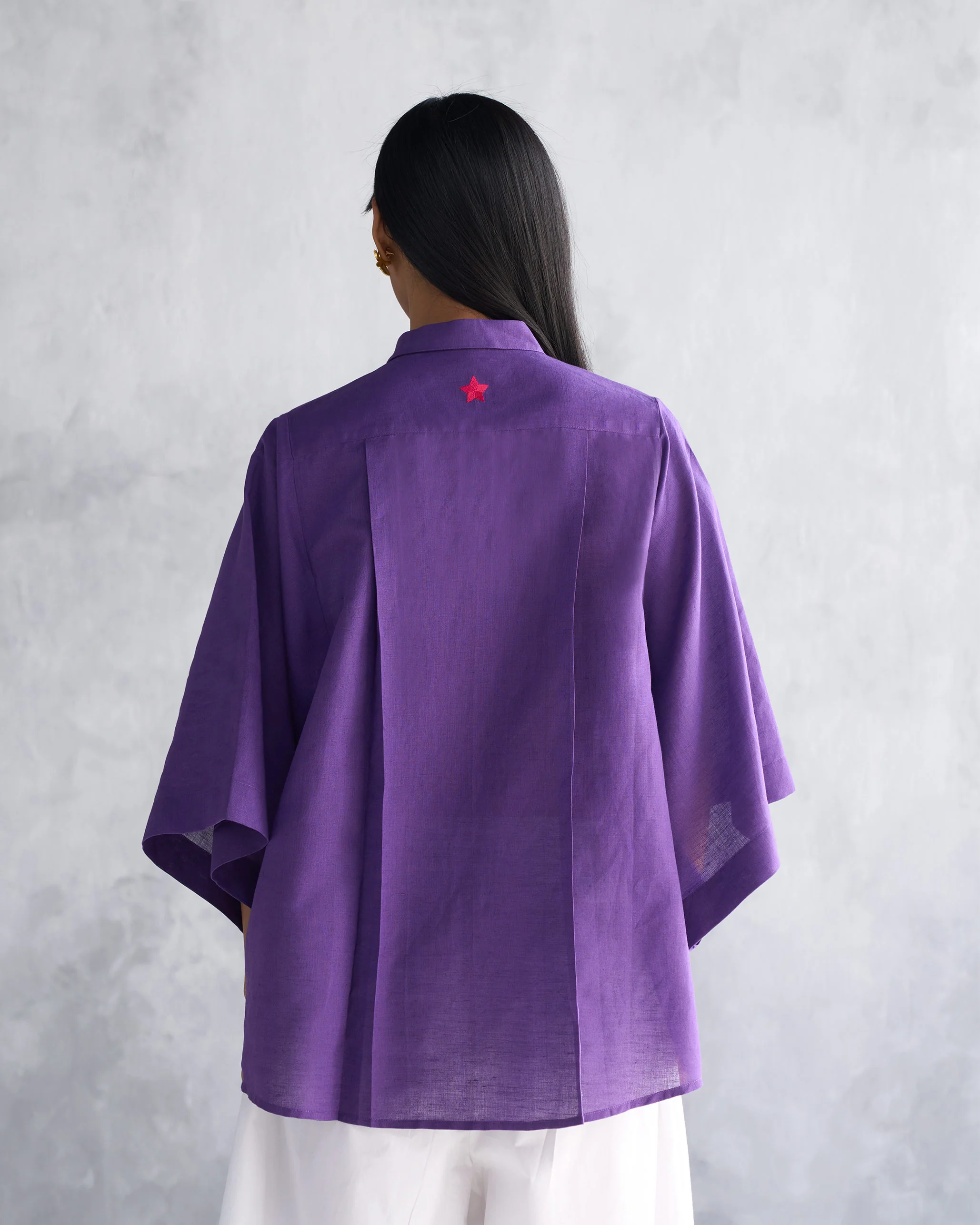 Drop Armhole Shirt - Purple - Image 4