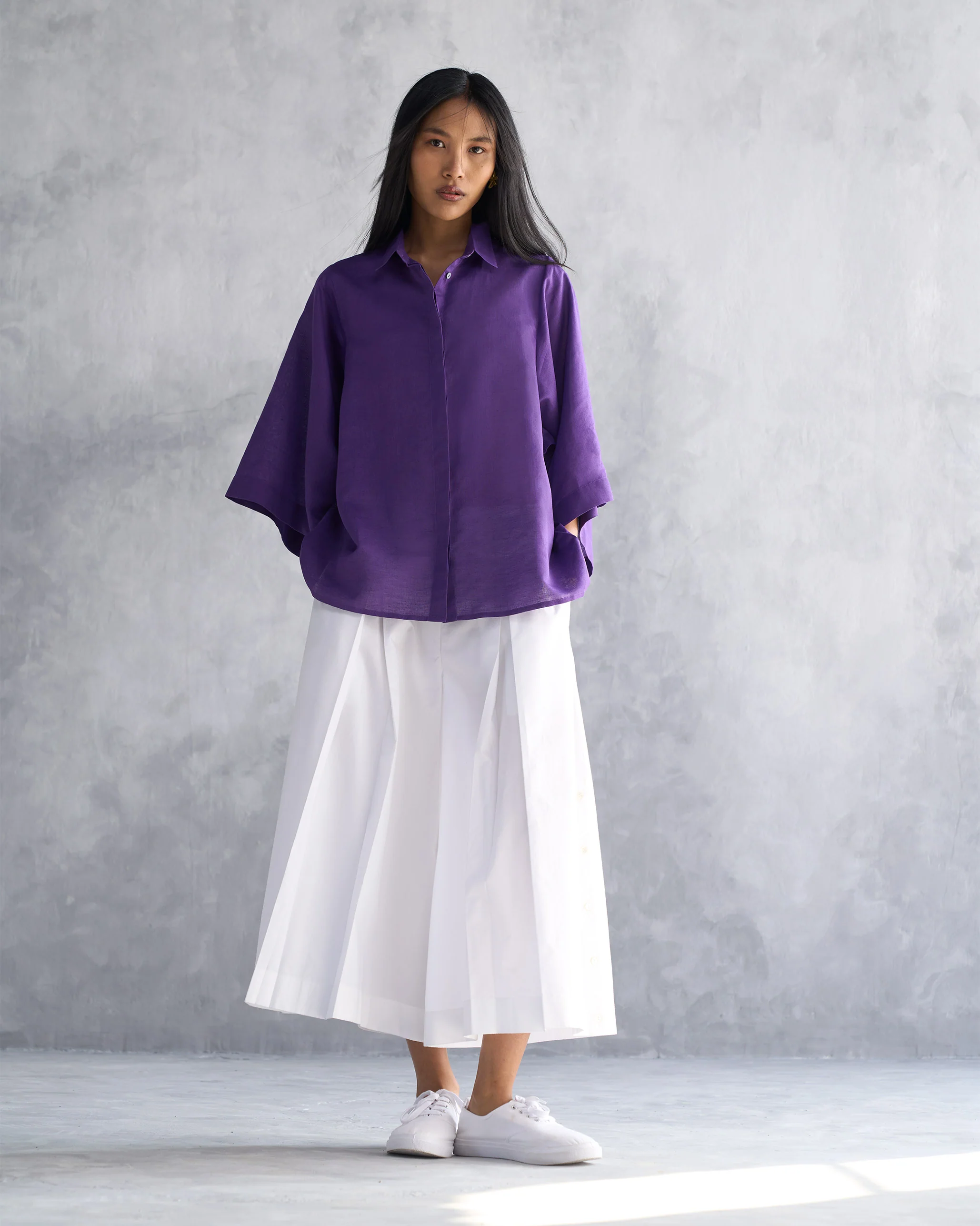 Drop Armhole Shirt - Purple - Image 5