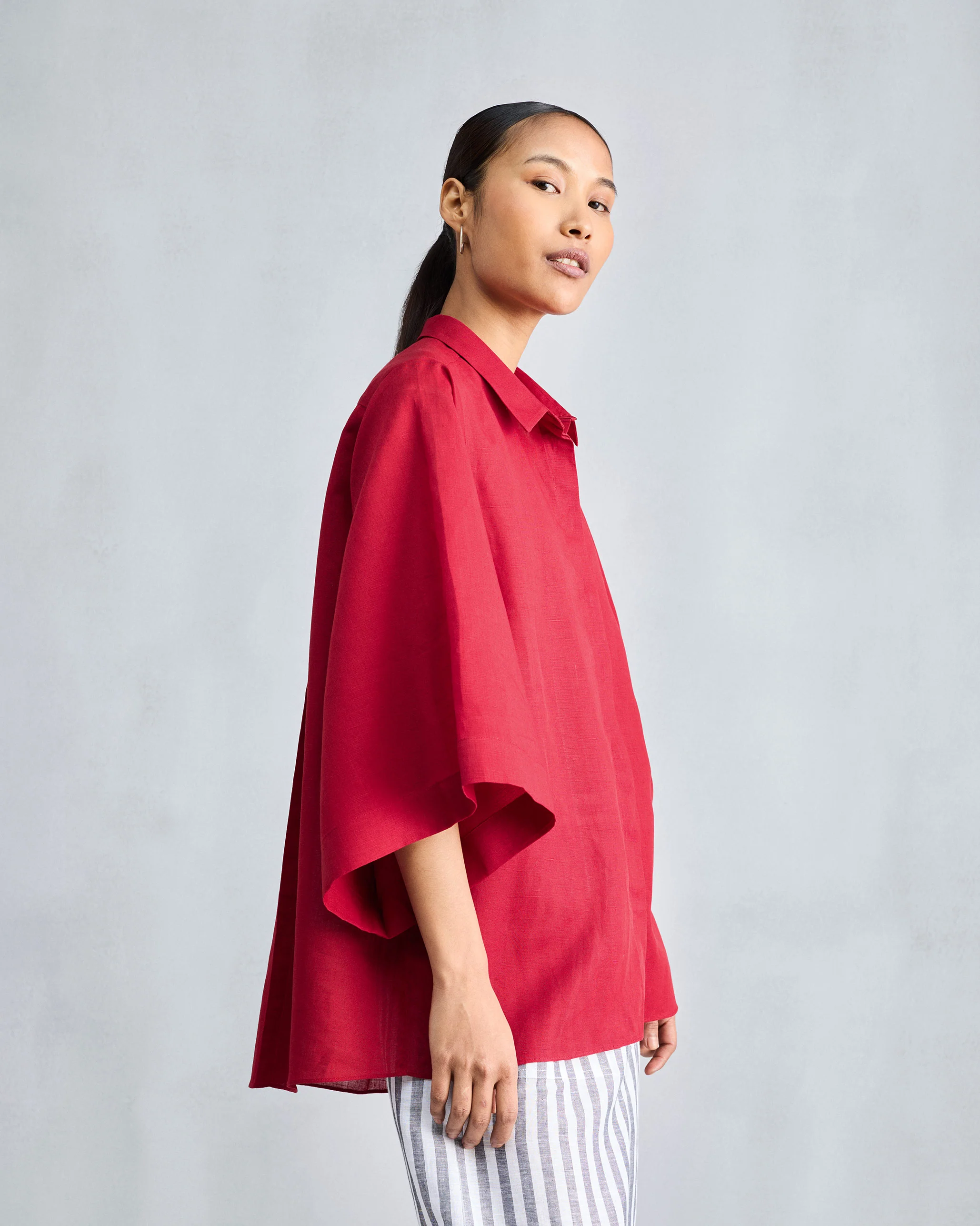 Drop Armhole Shirt - Red - Image 3