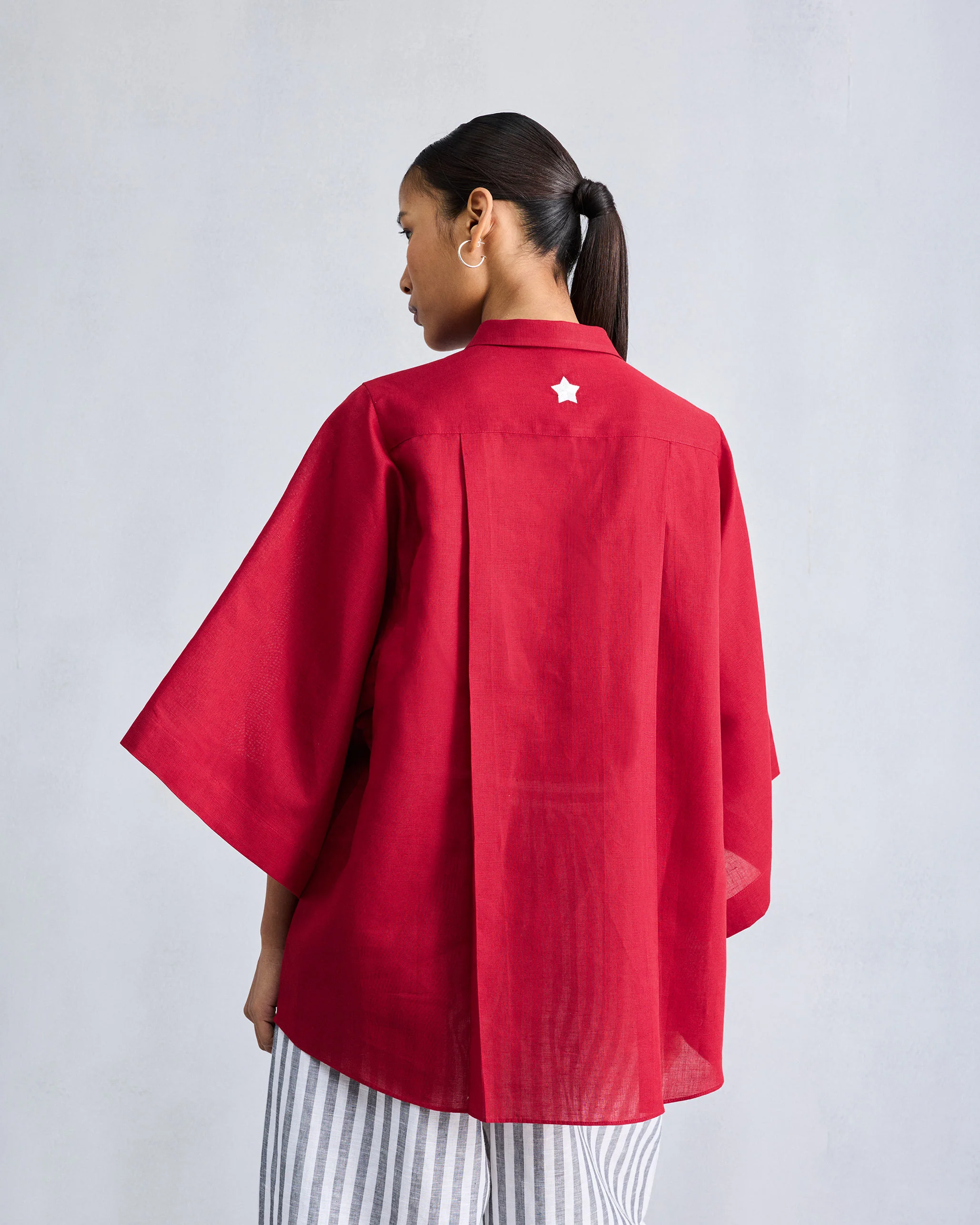 Drop Armhole Shirt - Red - Image 4