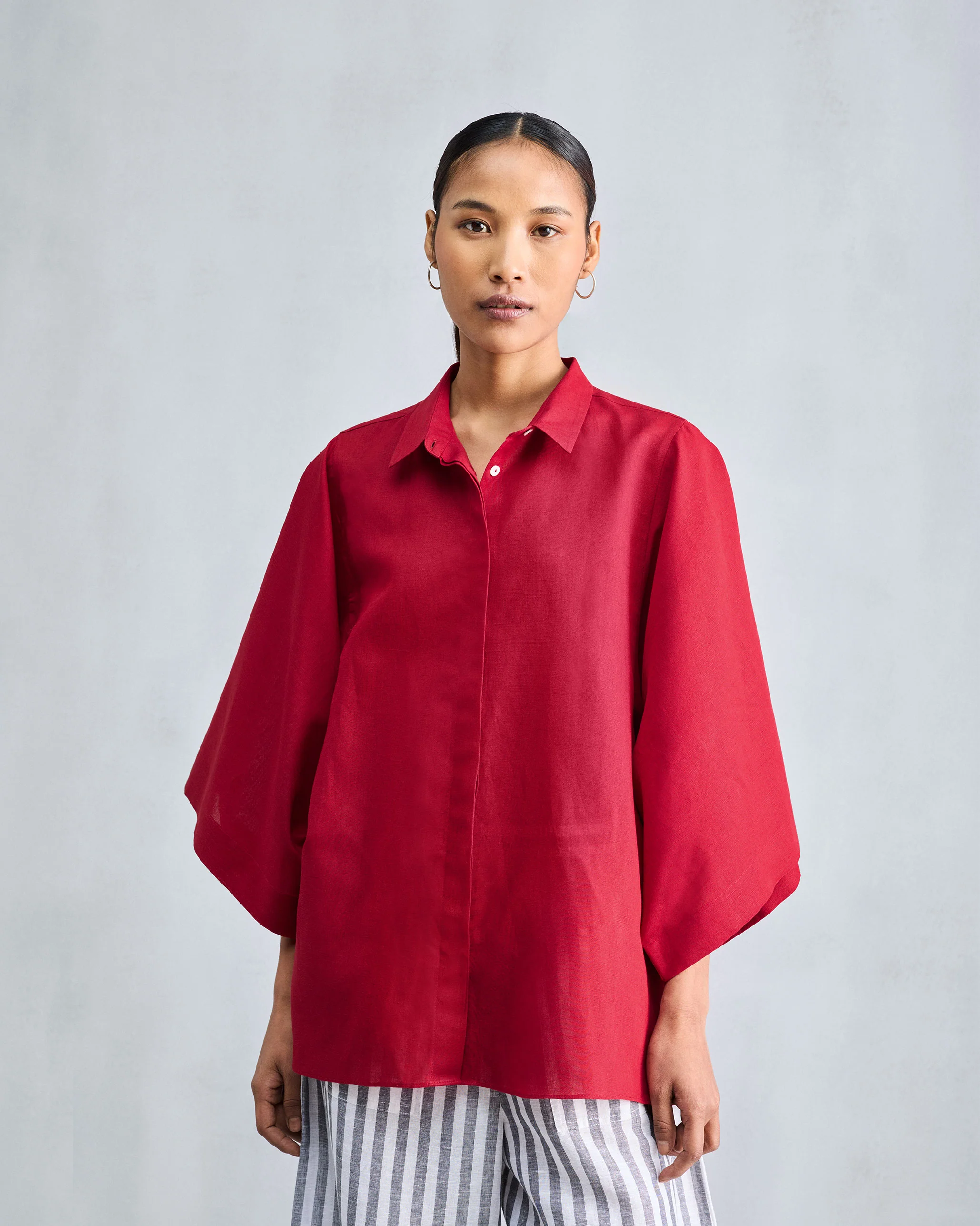 Drop Armhole Shirt - Red - Image 5