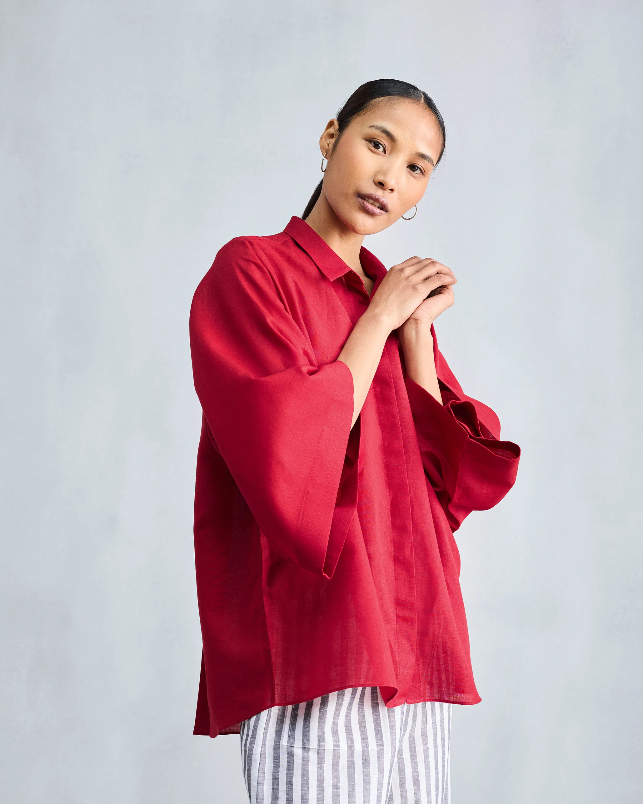 Drop Armhole Shirt - Red - Image 7