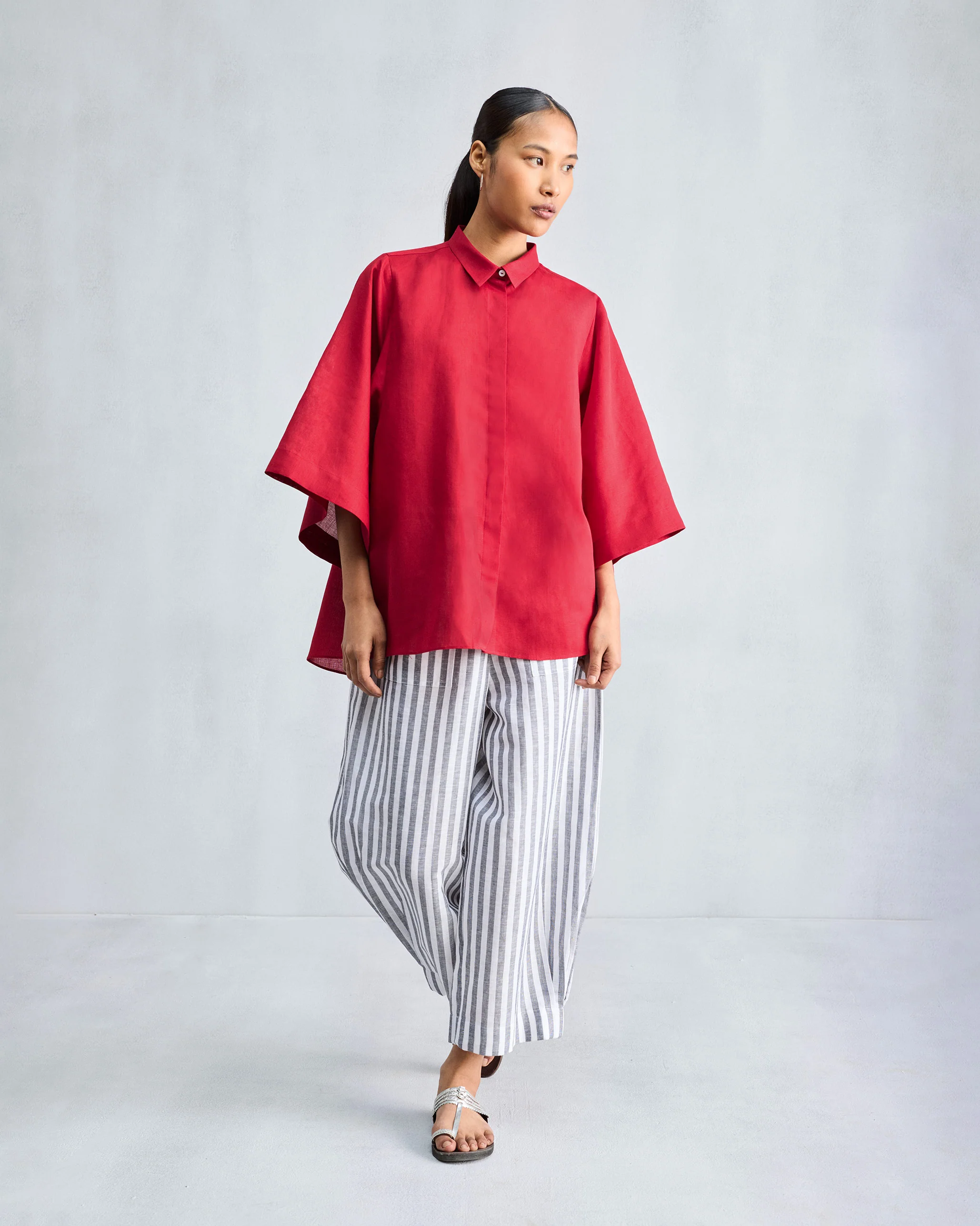 Drop Armhole Shirt - Red - Image 8