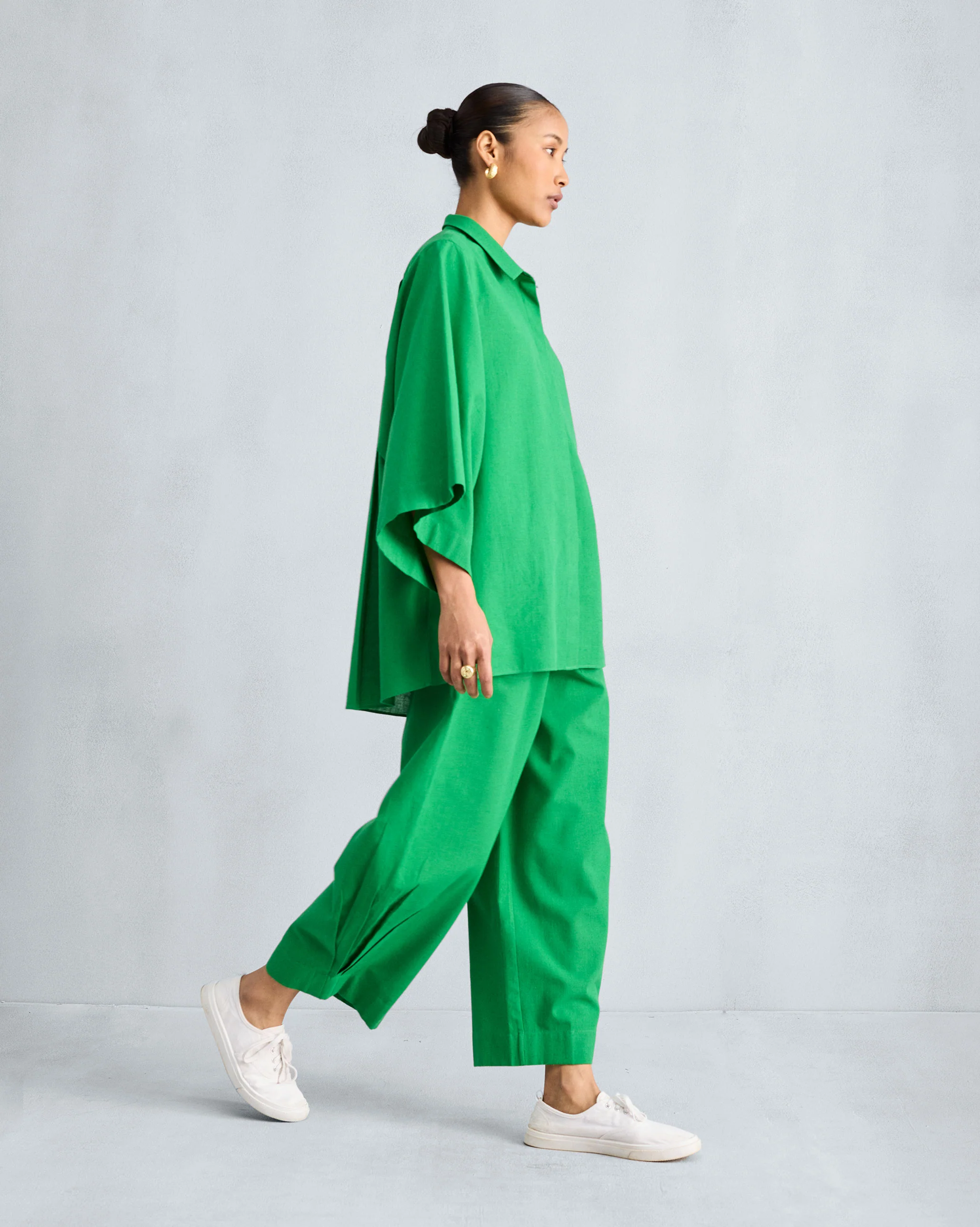 Drop Armhole Shirt Set - Green - Image 3