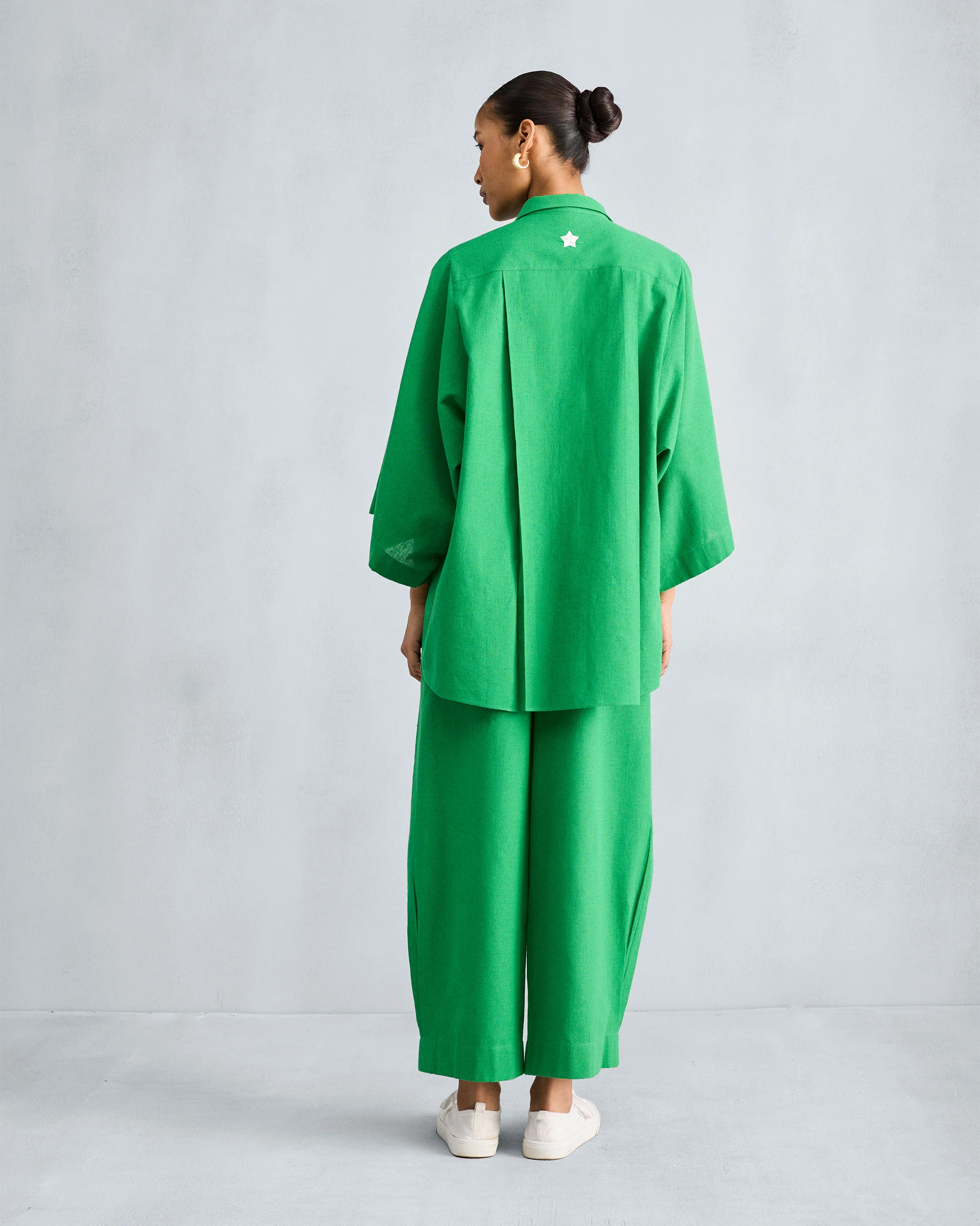 Drop Armhole Shirt Set - Green - Image 4