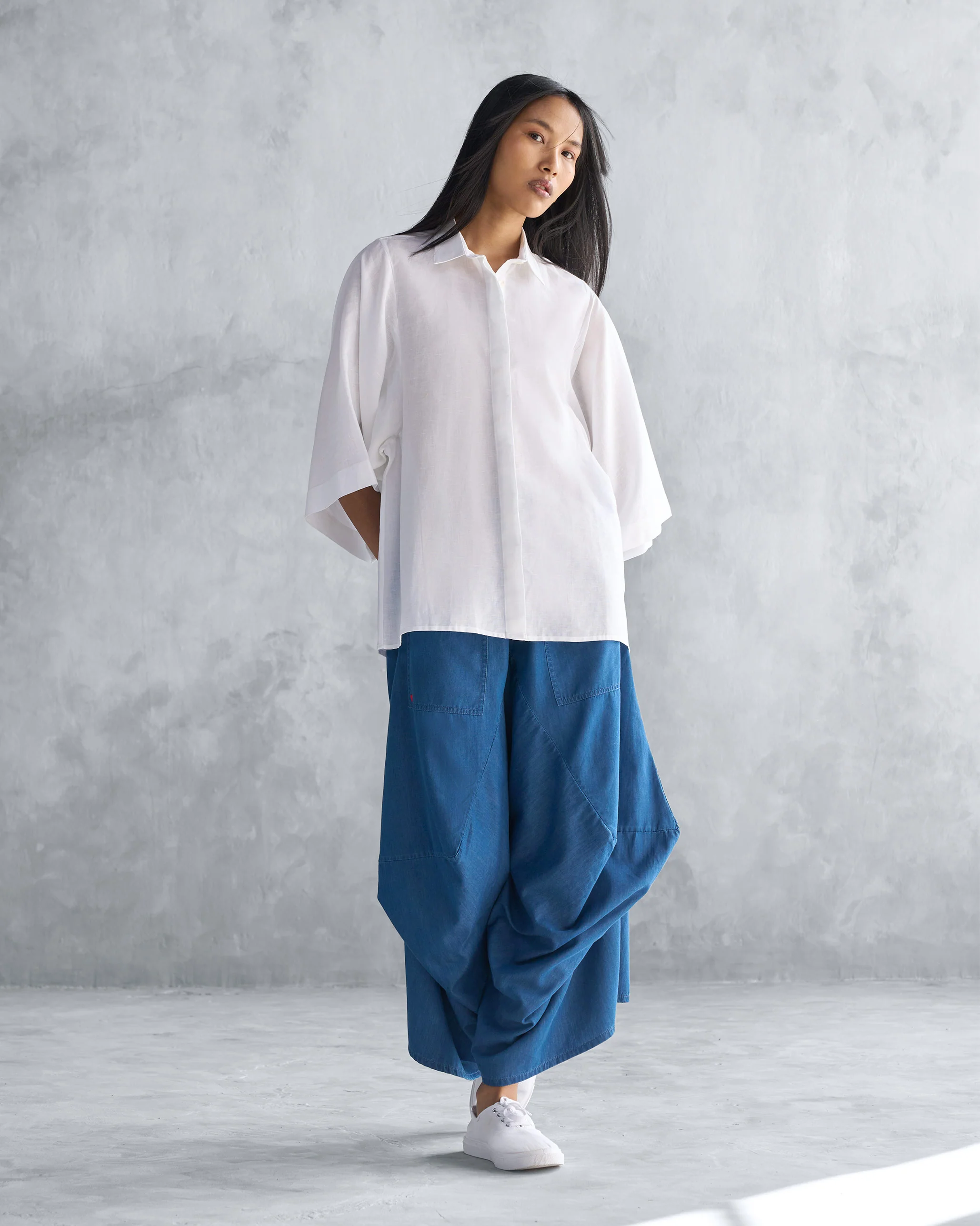Drop Armhole Shirt - White - Image 5