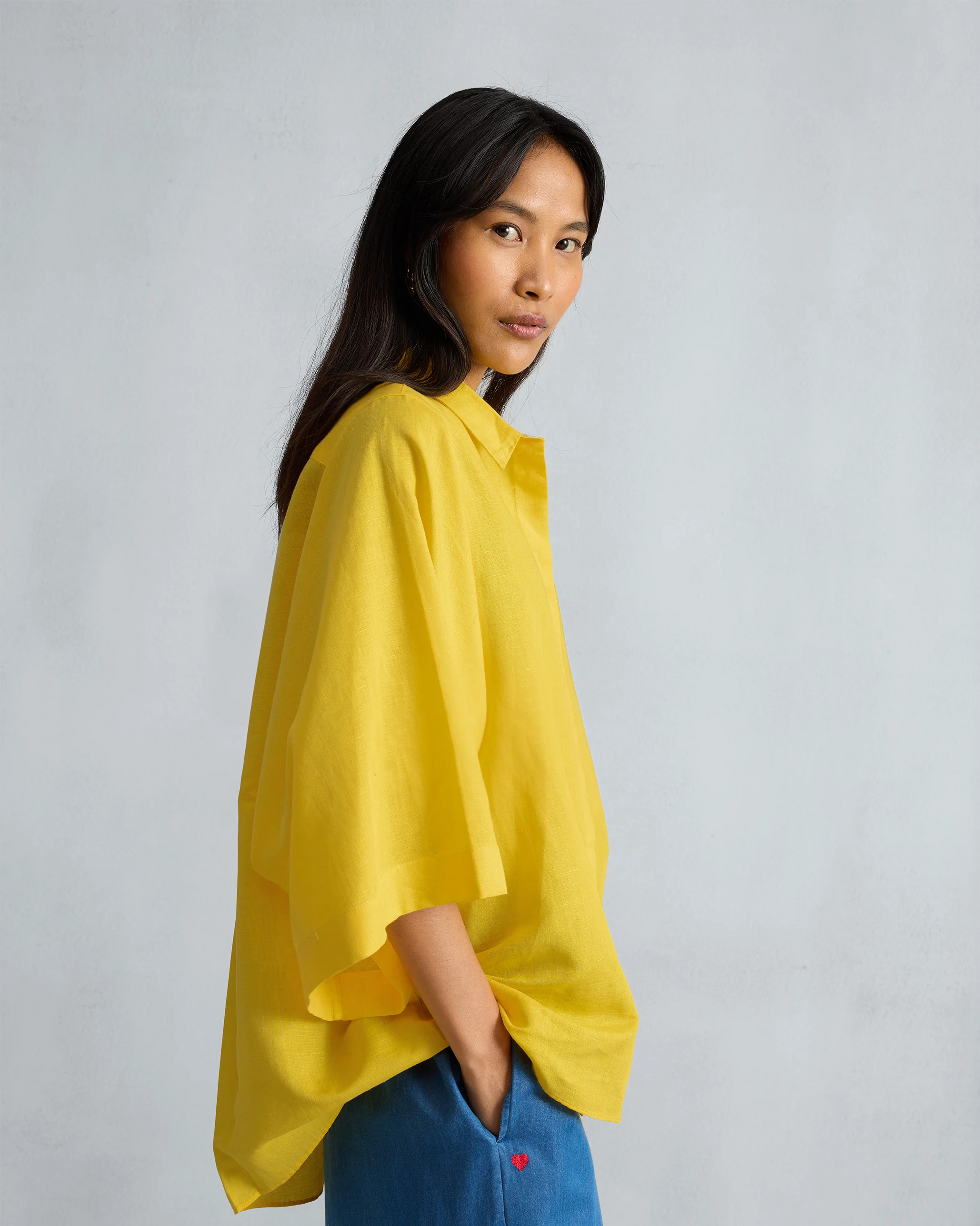 Drop Armhole Shirt - Yellow - Image 2