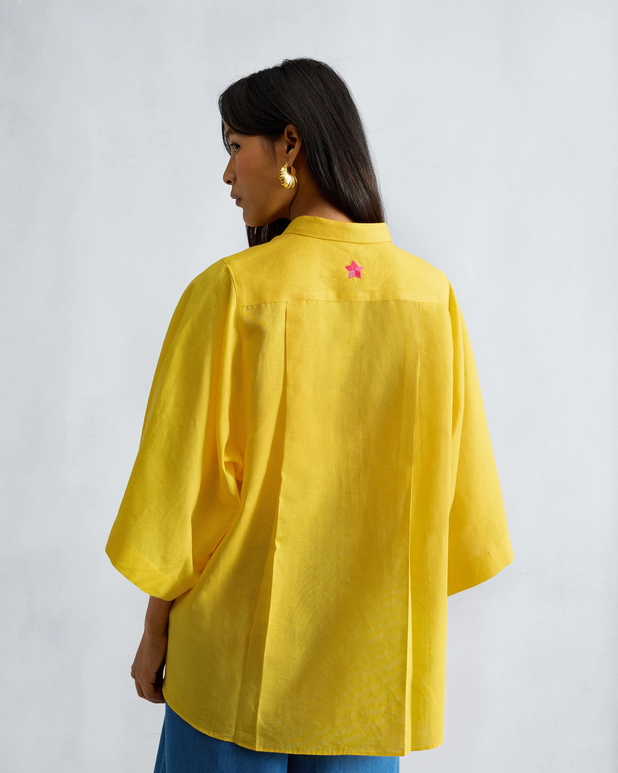 Drop Armhole Shirt - Yellow - Image 3