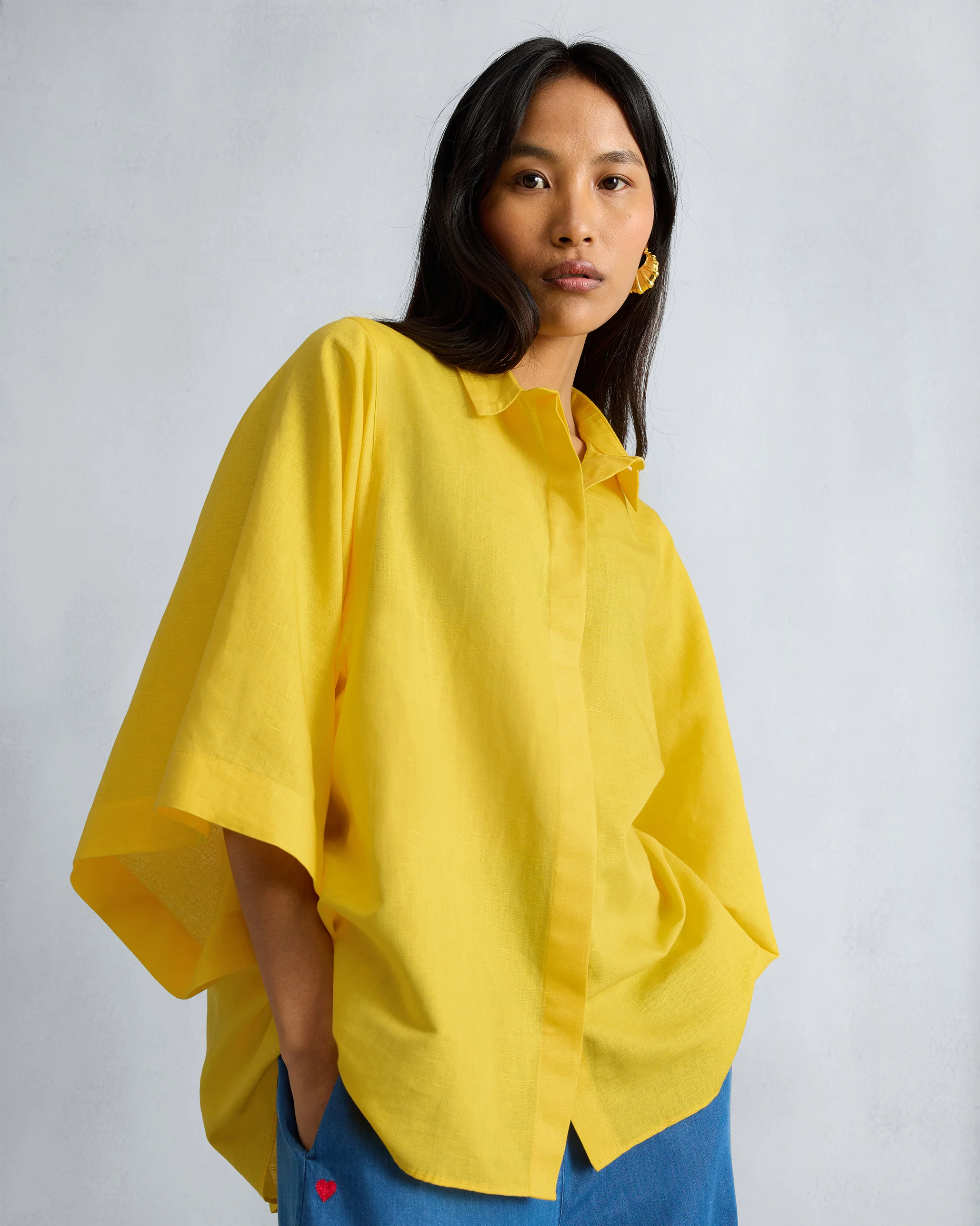 Drop Armhole Shirt - Yellow - Image 5