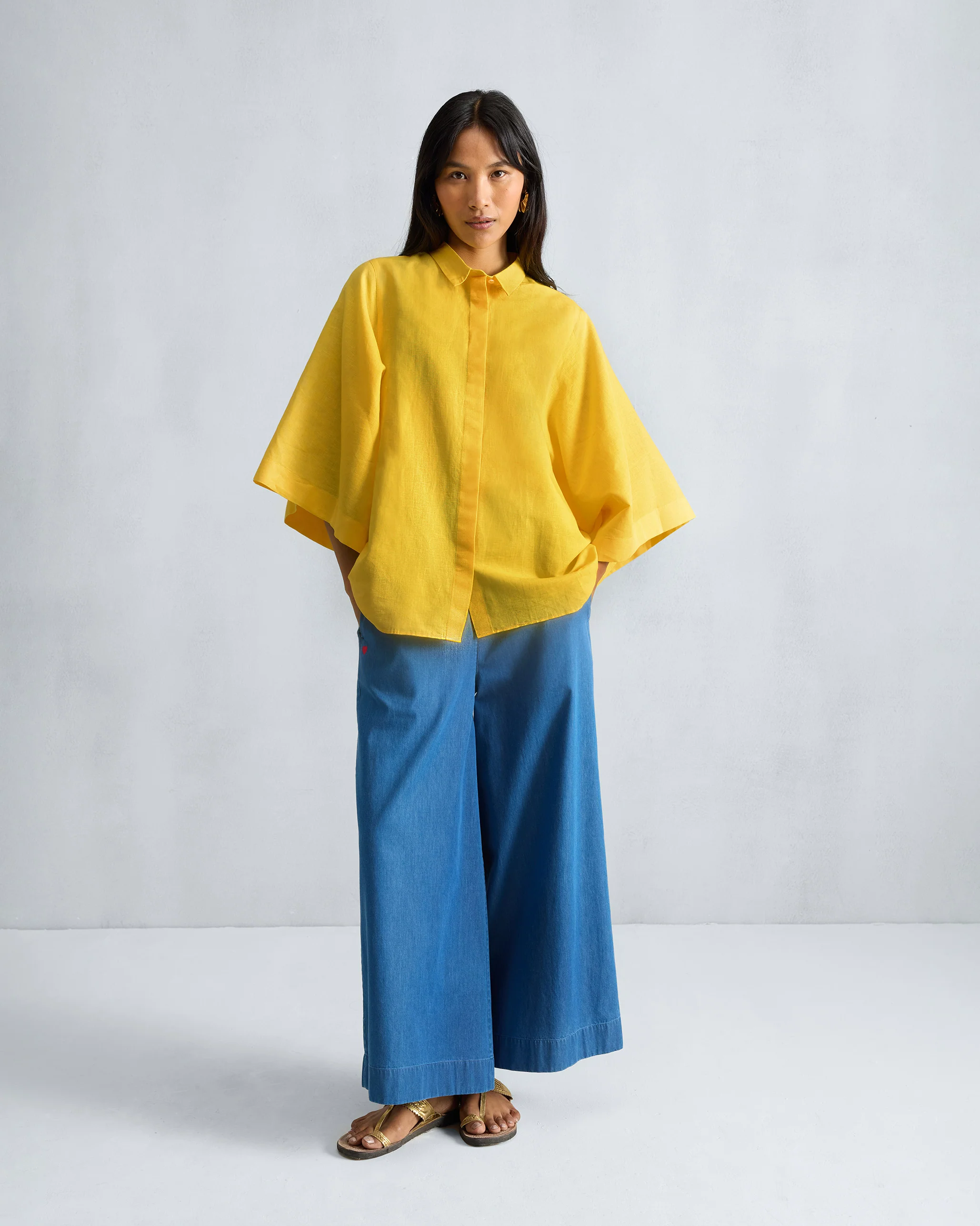 Drop Armhole Shirt - Yellow - Image 6