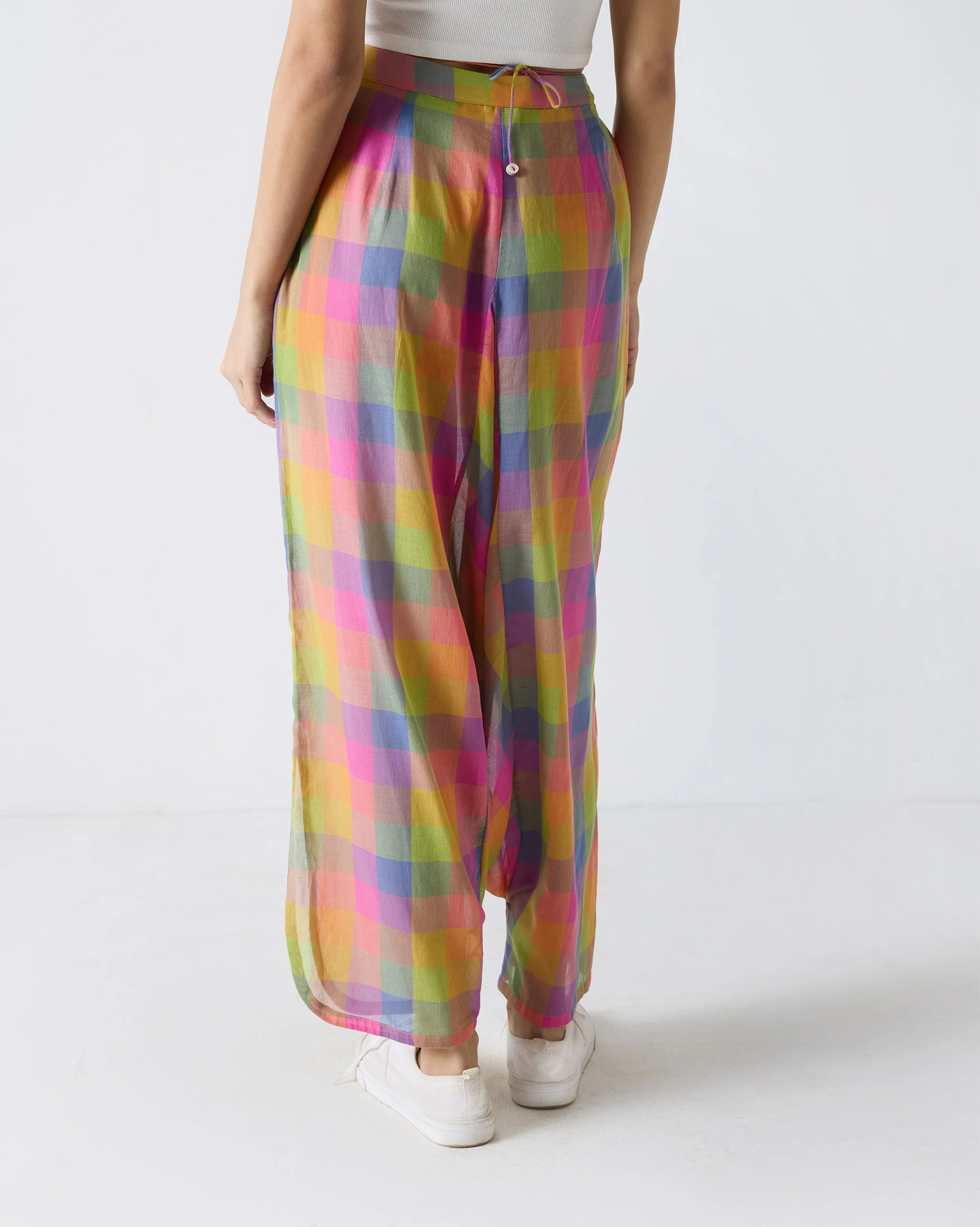 Drop Crotch Pants - Multi Color Checks - Image 3