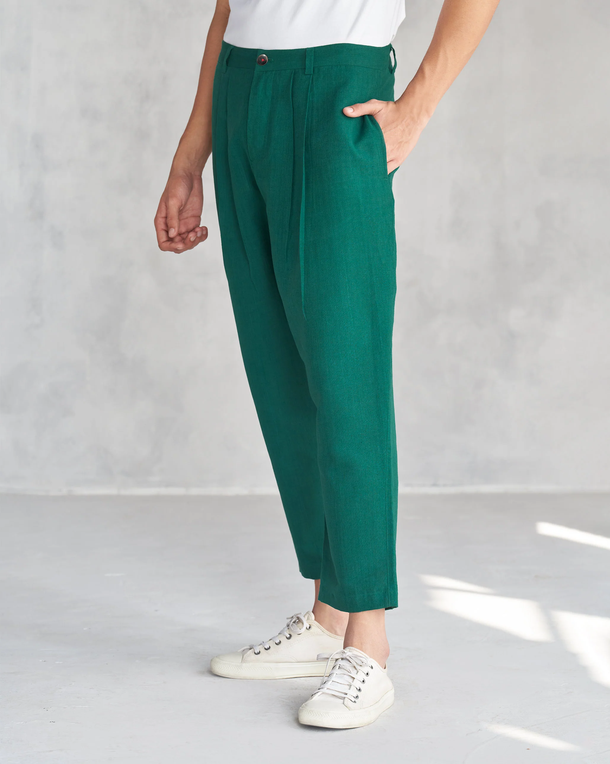 Easy Fit Slouchy Pants - Green - Image 2