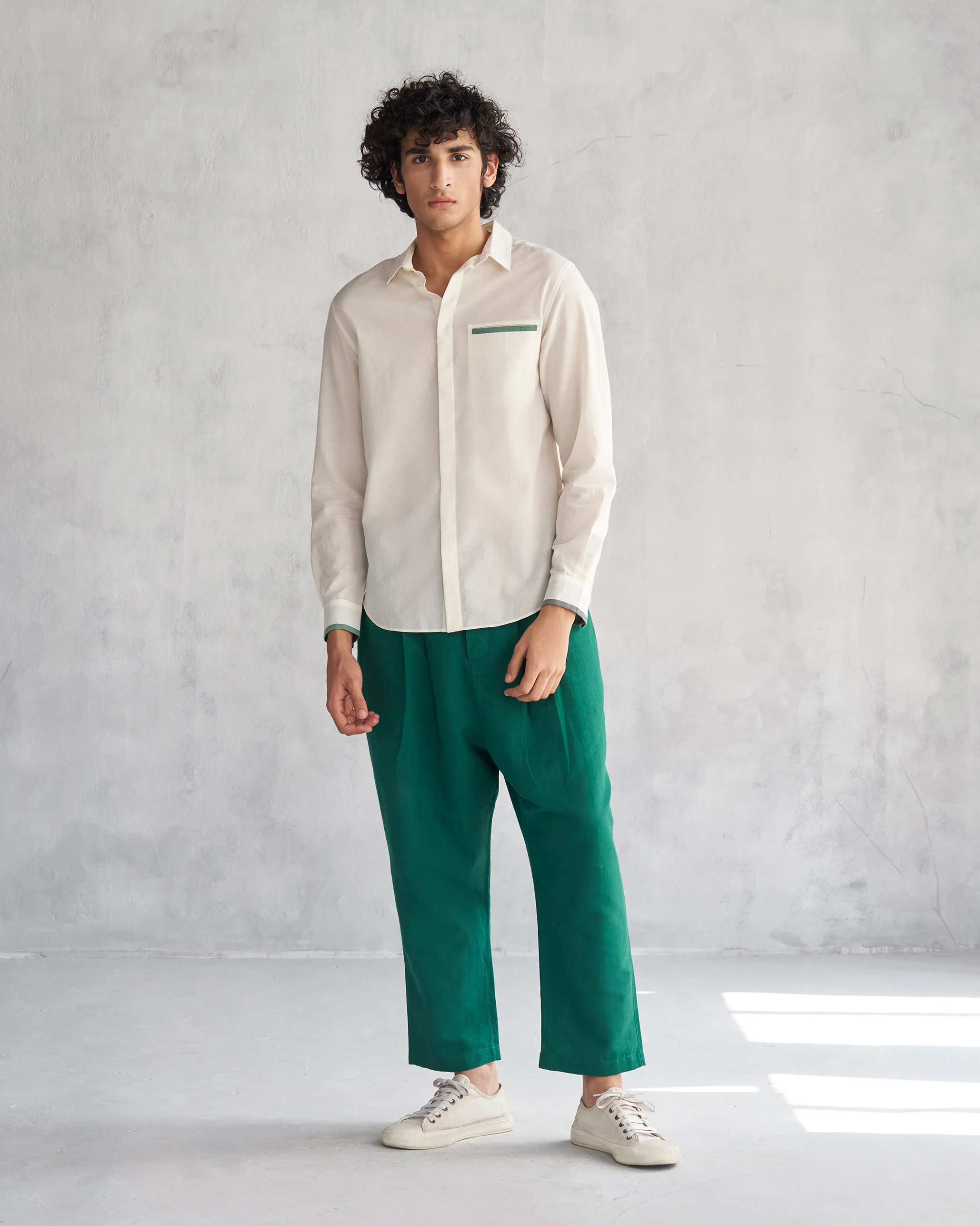 Easy Fit Slouchy Pants - Green - Image 4