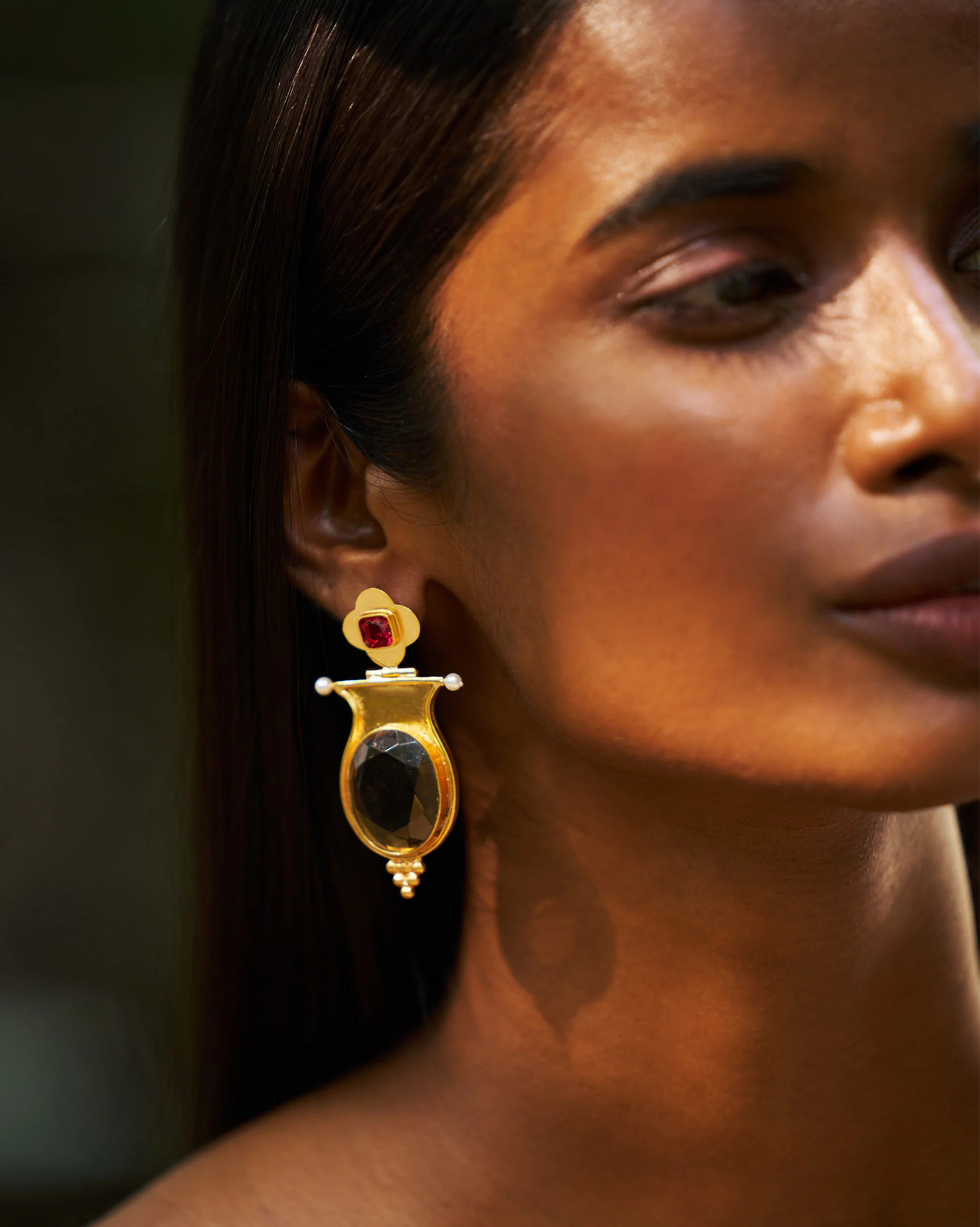 Eden Drop Earrings - Gold - Image 5
