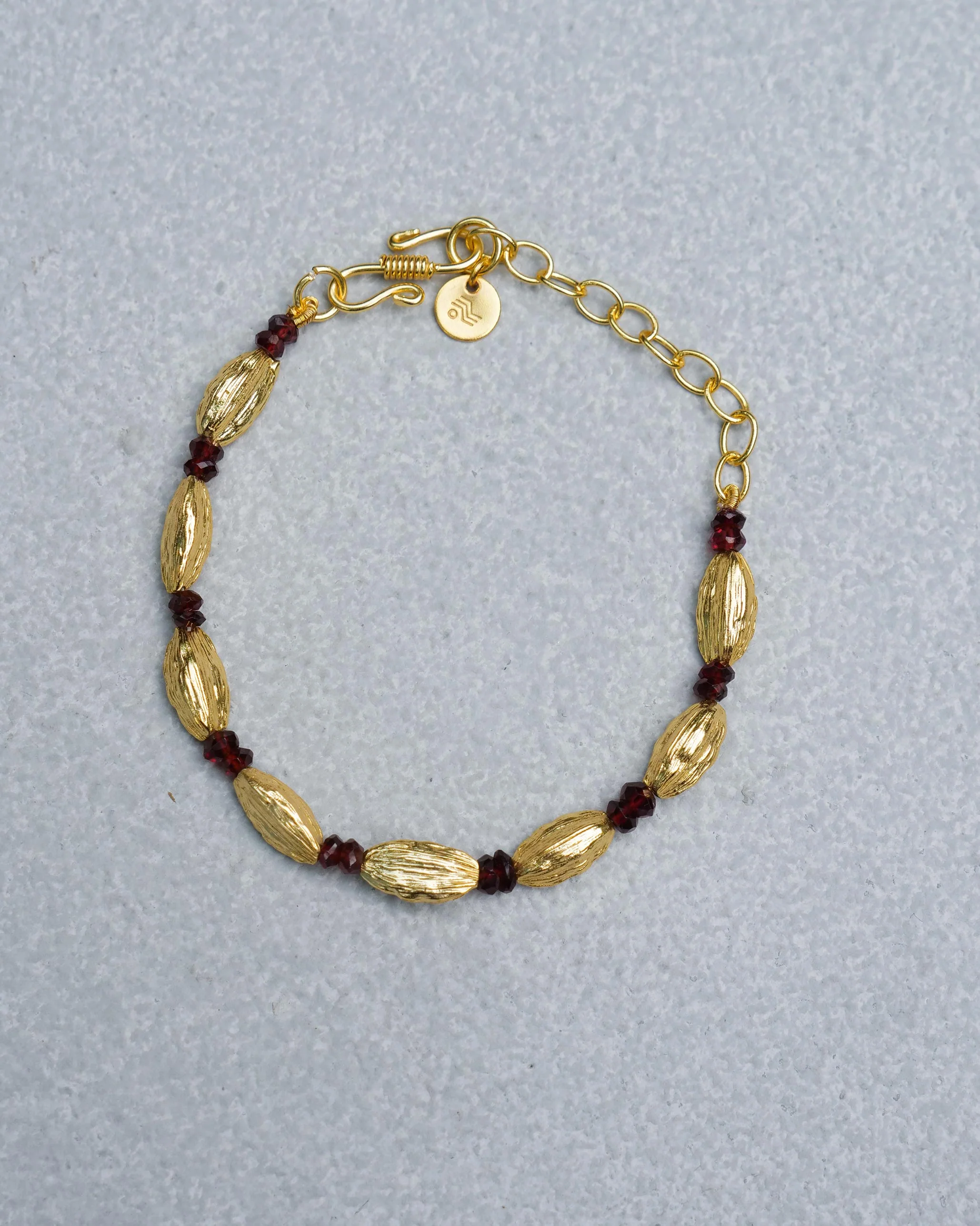 Elaichi Garnet Bracelet - Gold - Image 3