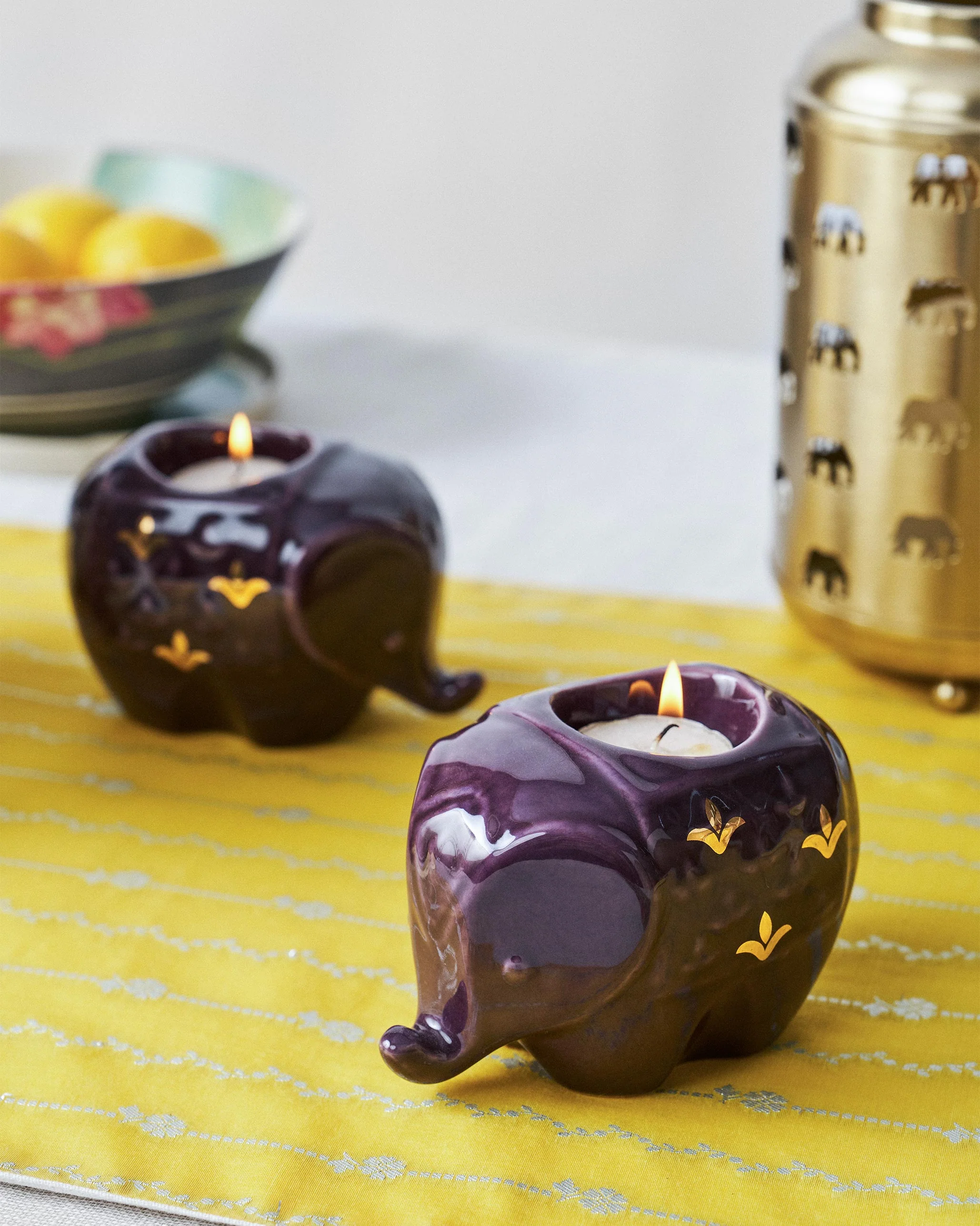 Ele Votive Set of 2 - Purple - Image 2