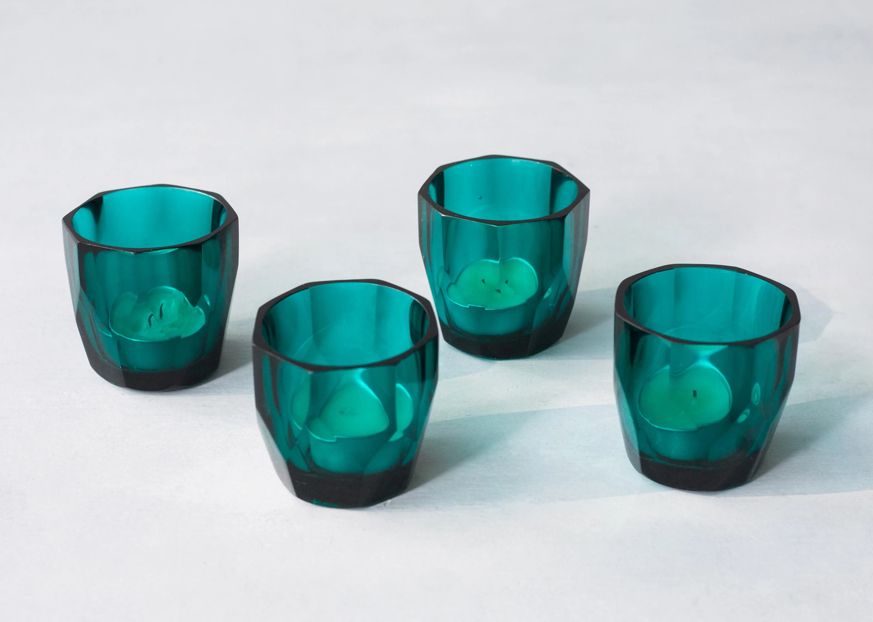 Emerald votives With Scented Tealights (set of 4) - Image 3