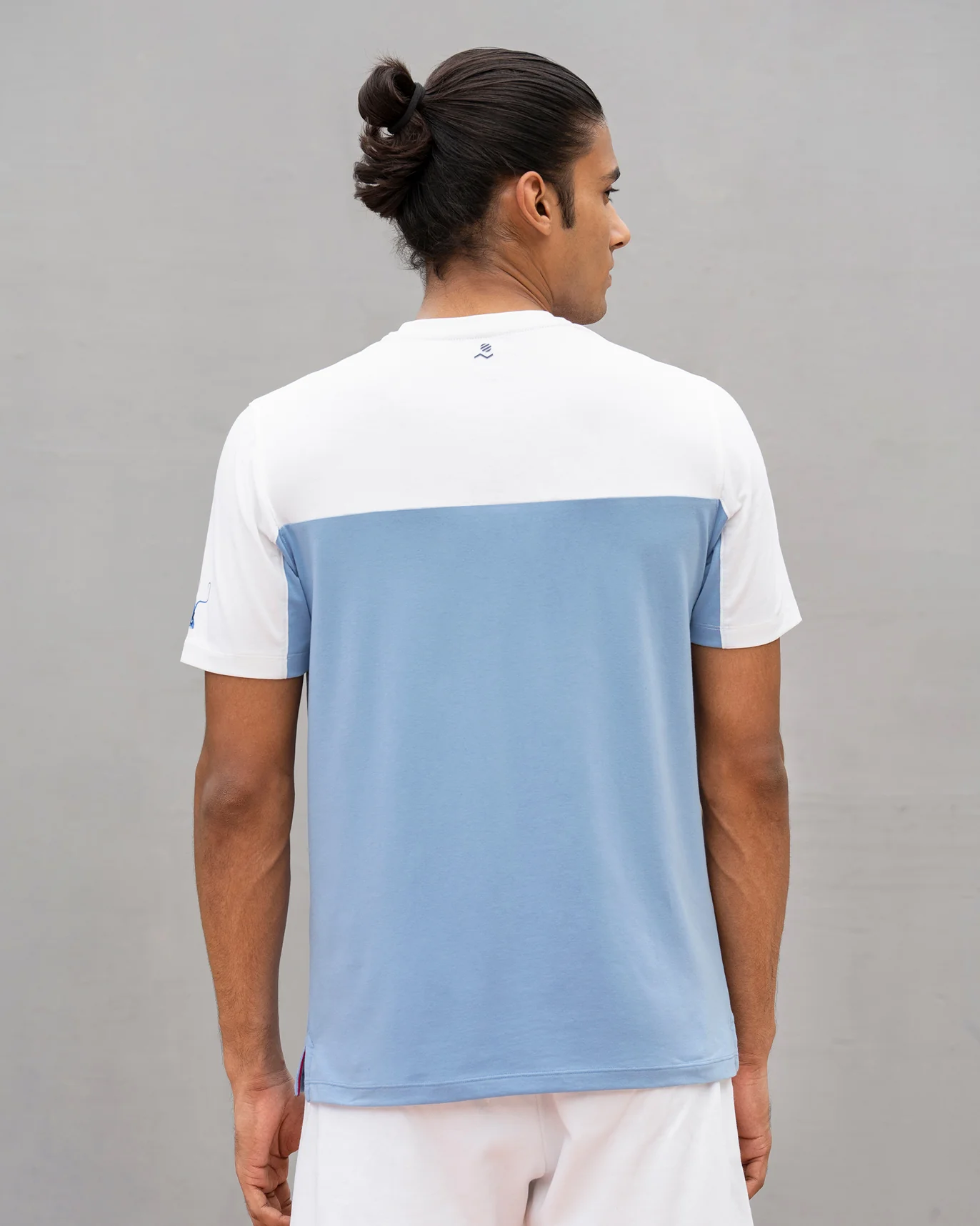 Everyday Crew Neck T-shirt - Blue & White - Image 3