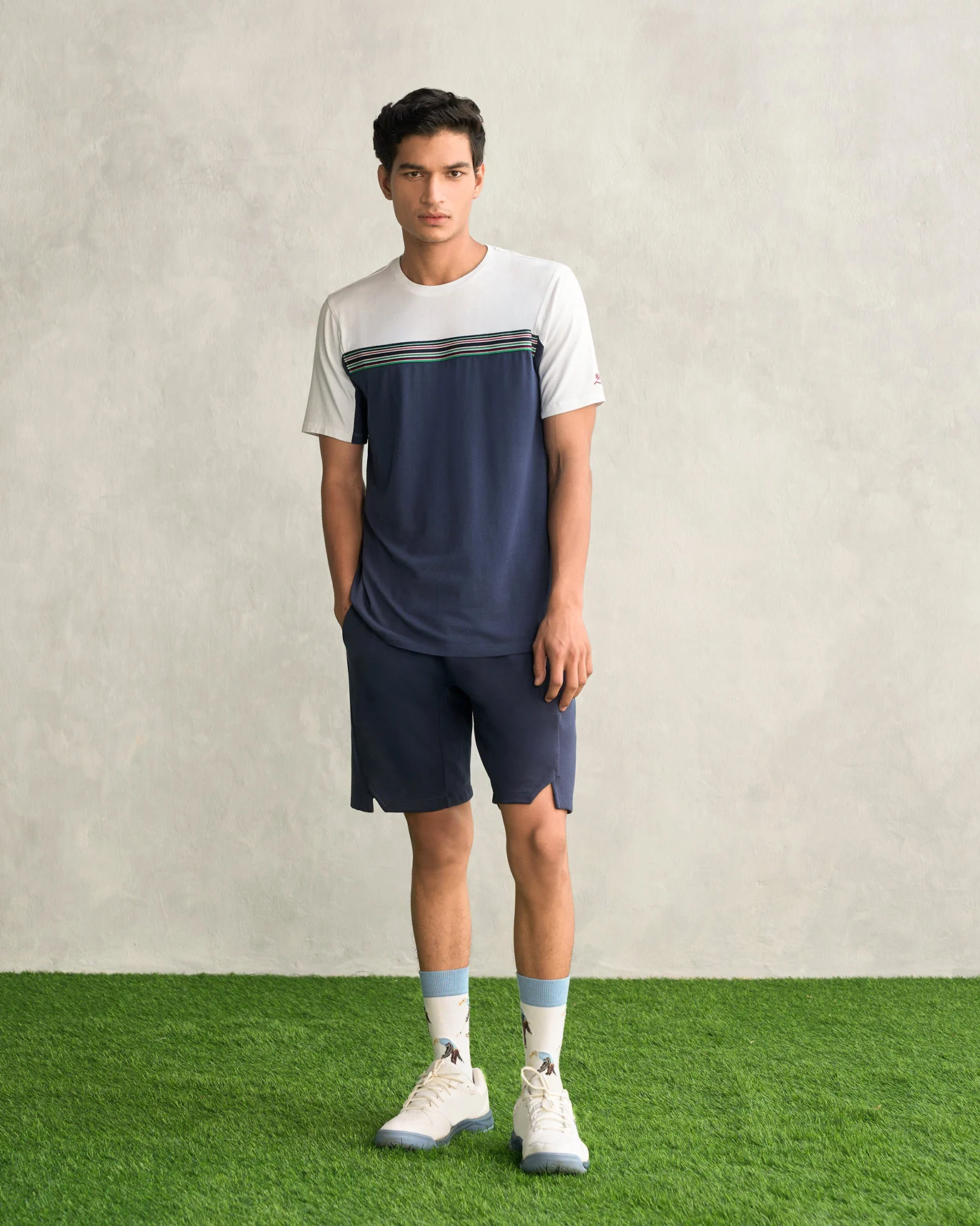 Everyday Crew Neck T-shirt - Navy & White - Image 6