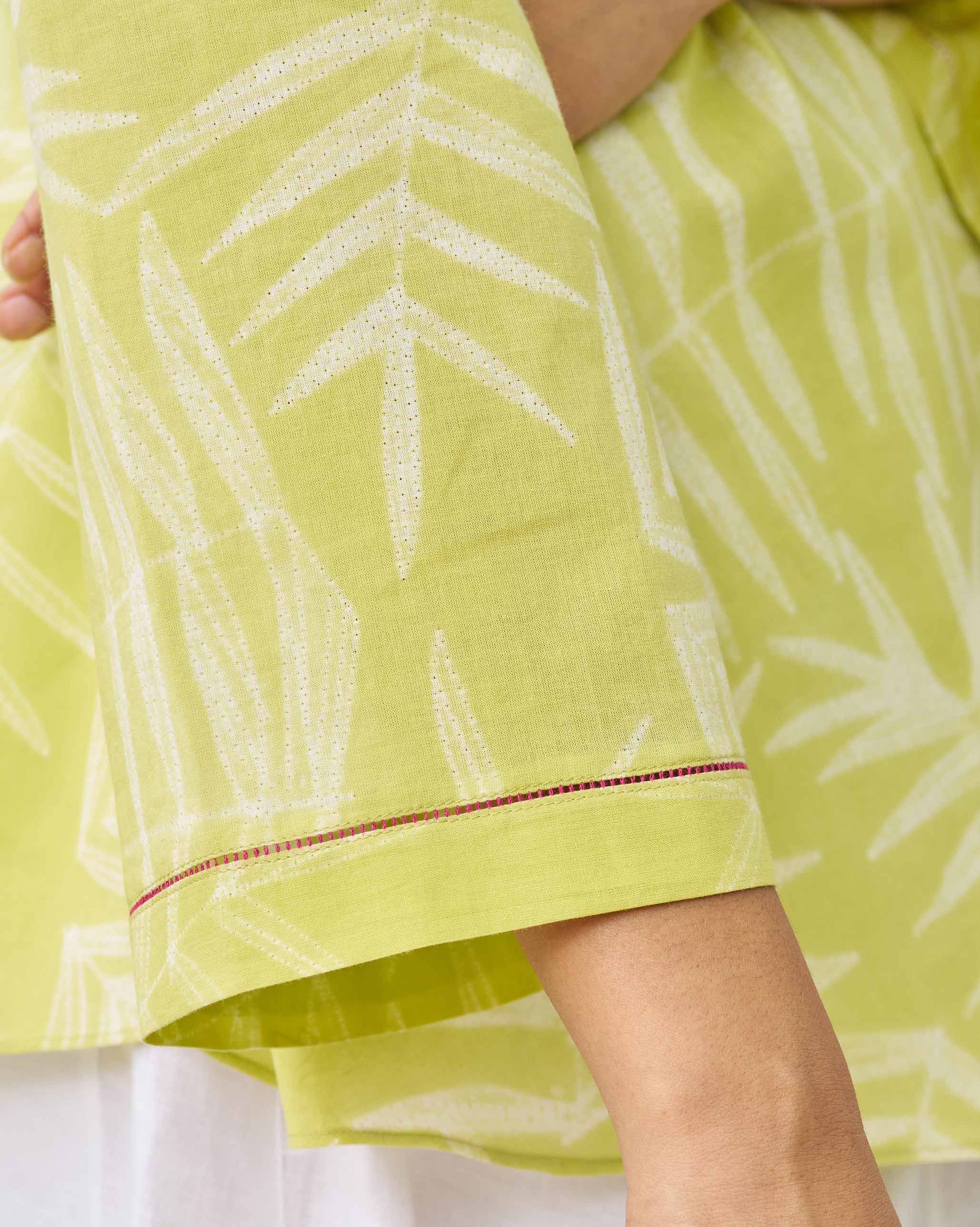 Fern Wrap Top - Lime & Ivory - Image 2