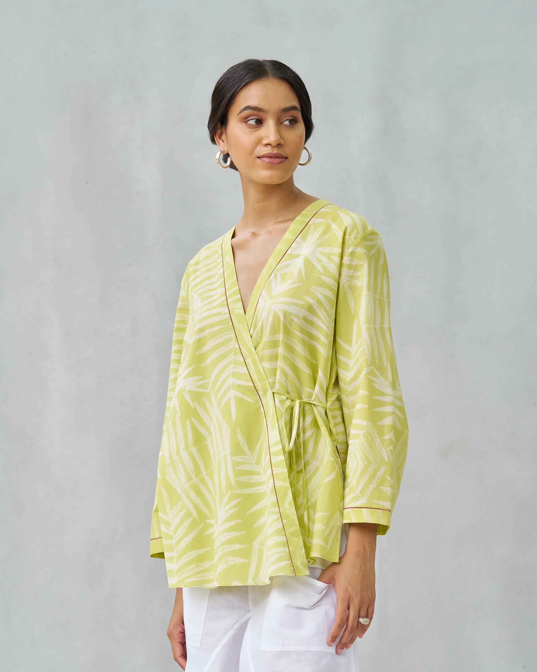 Fern Wrap Top - Lime & Ivory - Image 6