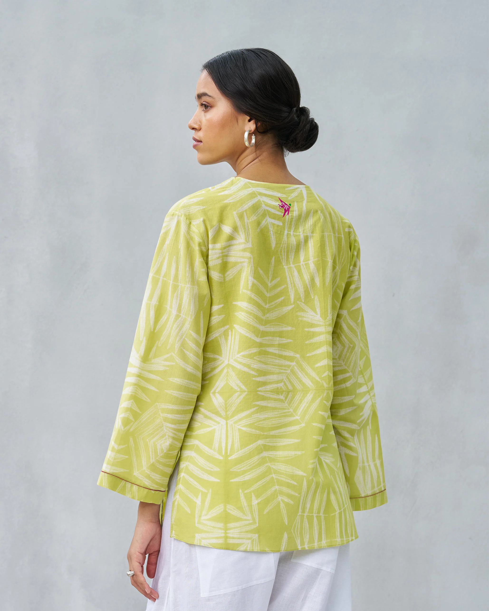 Fern Wrap Top - Lime & Ivory - Image 7