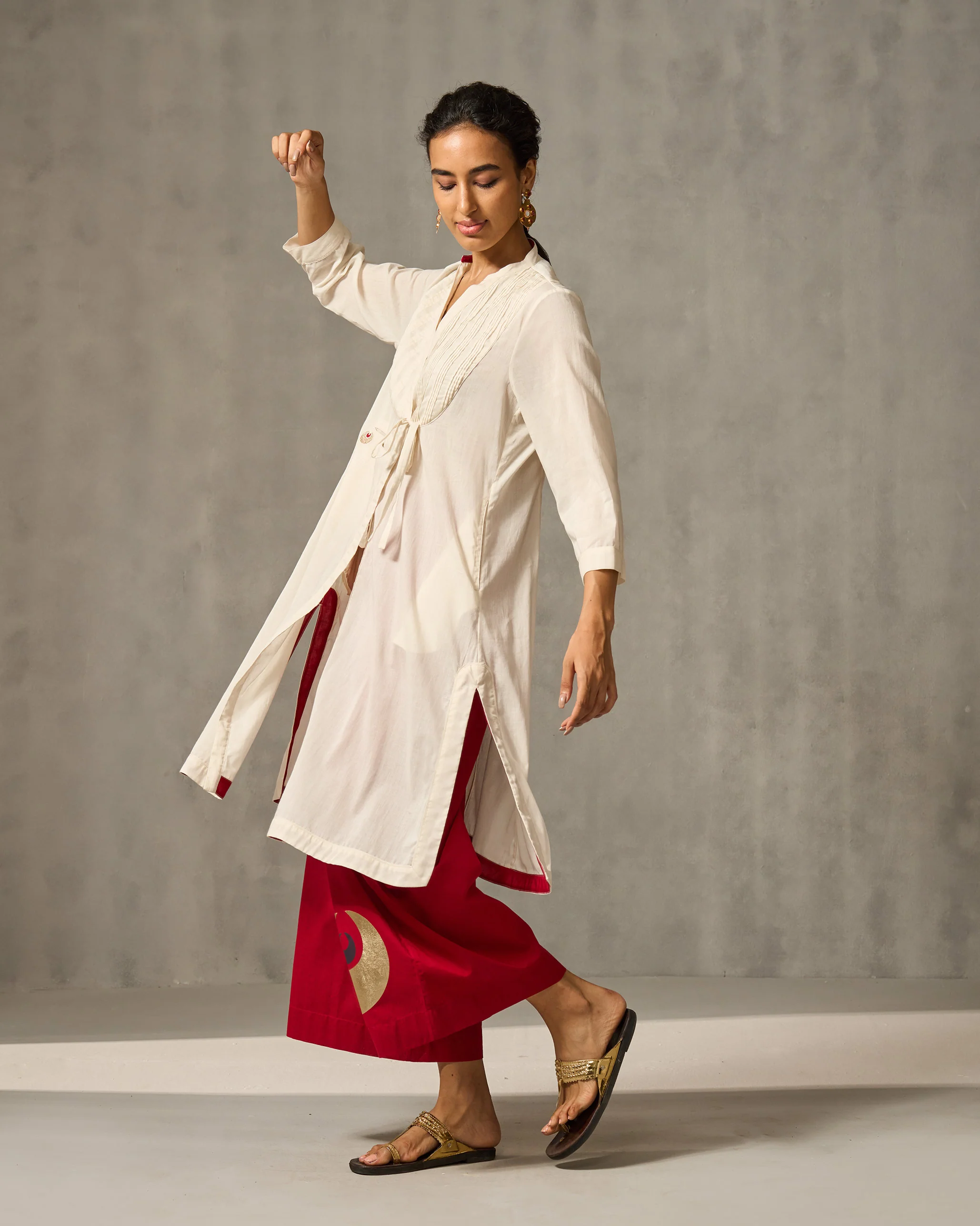 Fez Pintuck Kurta - Ivory - Image 6