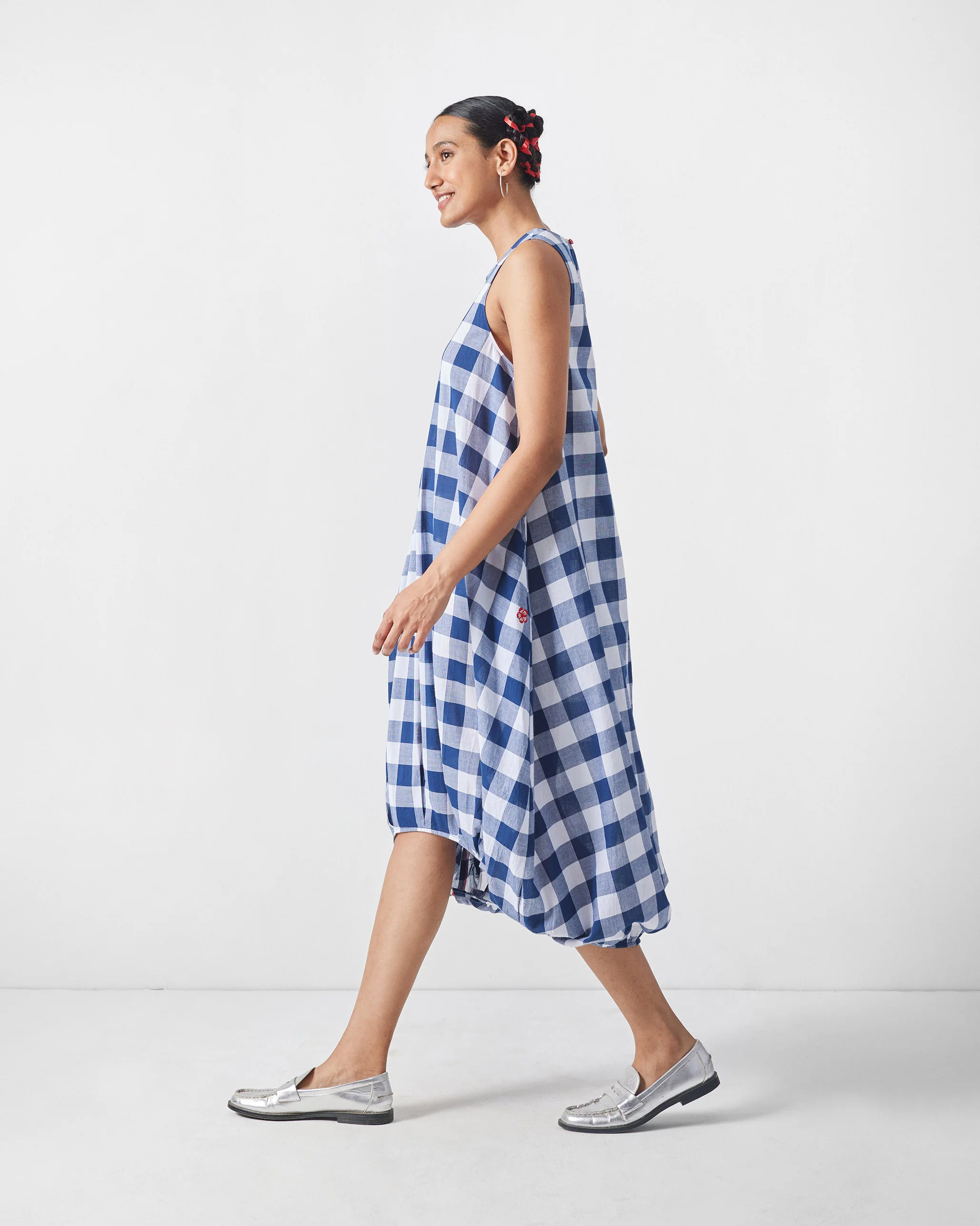 Fiji Dress - Blue & White Checks - Image 2