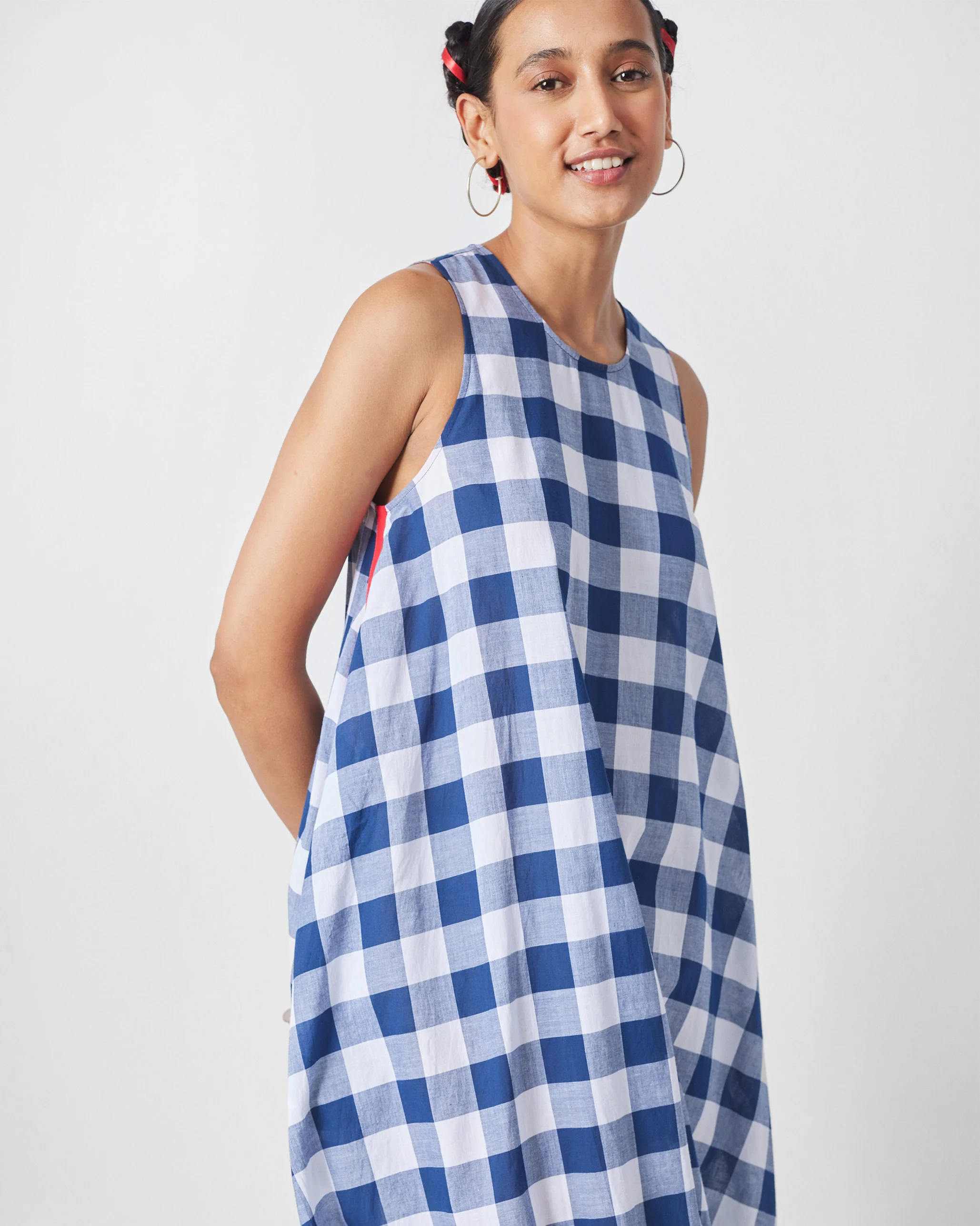 Fiji Dress - Blue & White Checks - Image 7